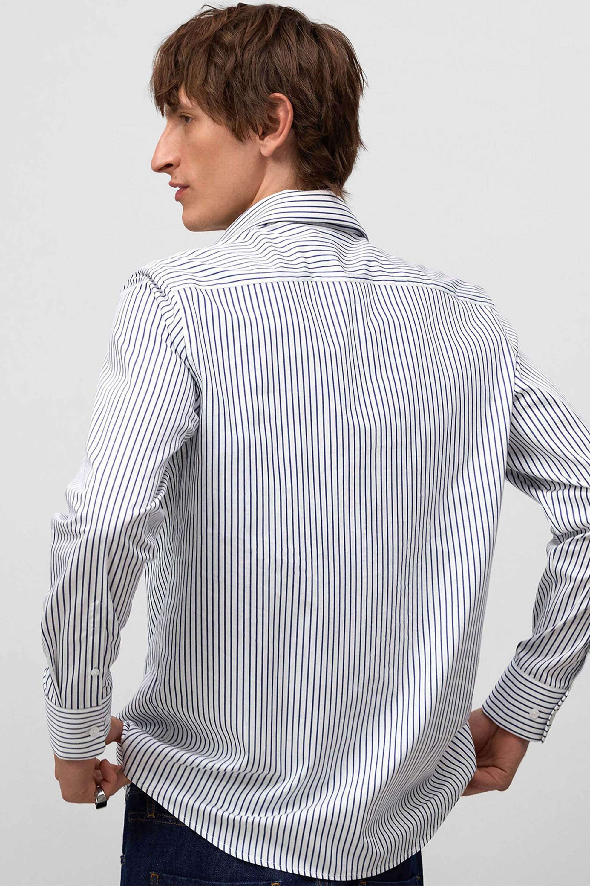 Adolfo Domínguez ανδρικό πουκάμισο με ριγέ σχέδιο Regular Fit - 120091290 Γαλάζιο φωτογραφία