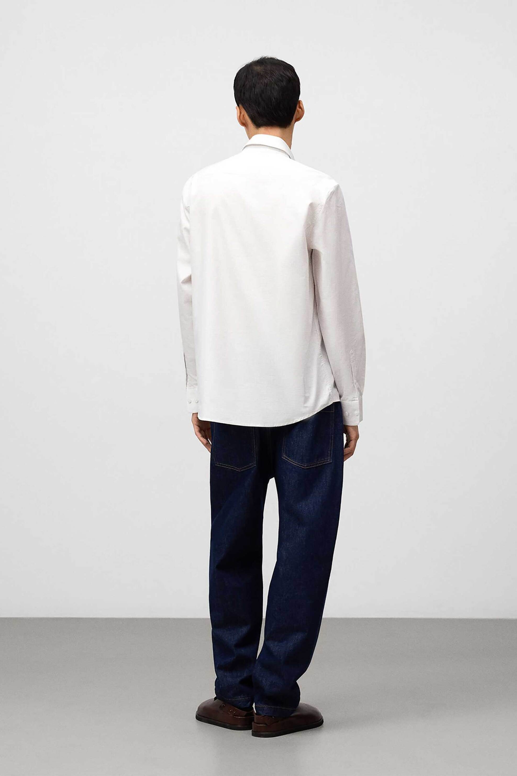 Adolfo Domínguez ανδρικό πουκάμισο με καρό σχέδιο Regular Fit - 120201287 Κρέμ φωτογραφία