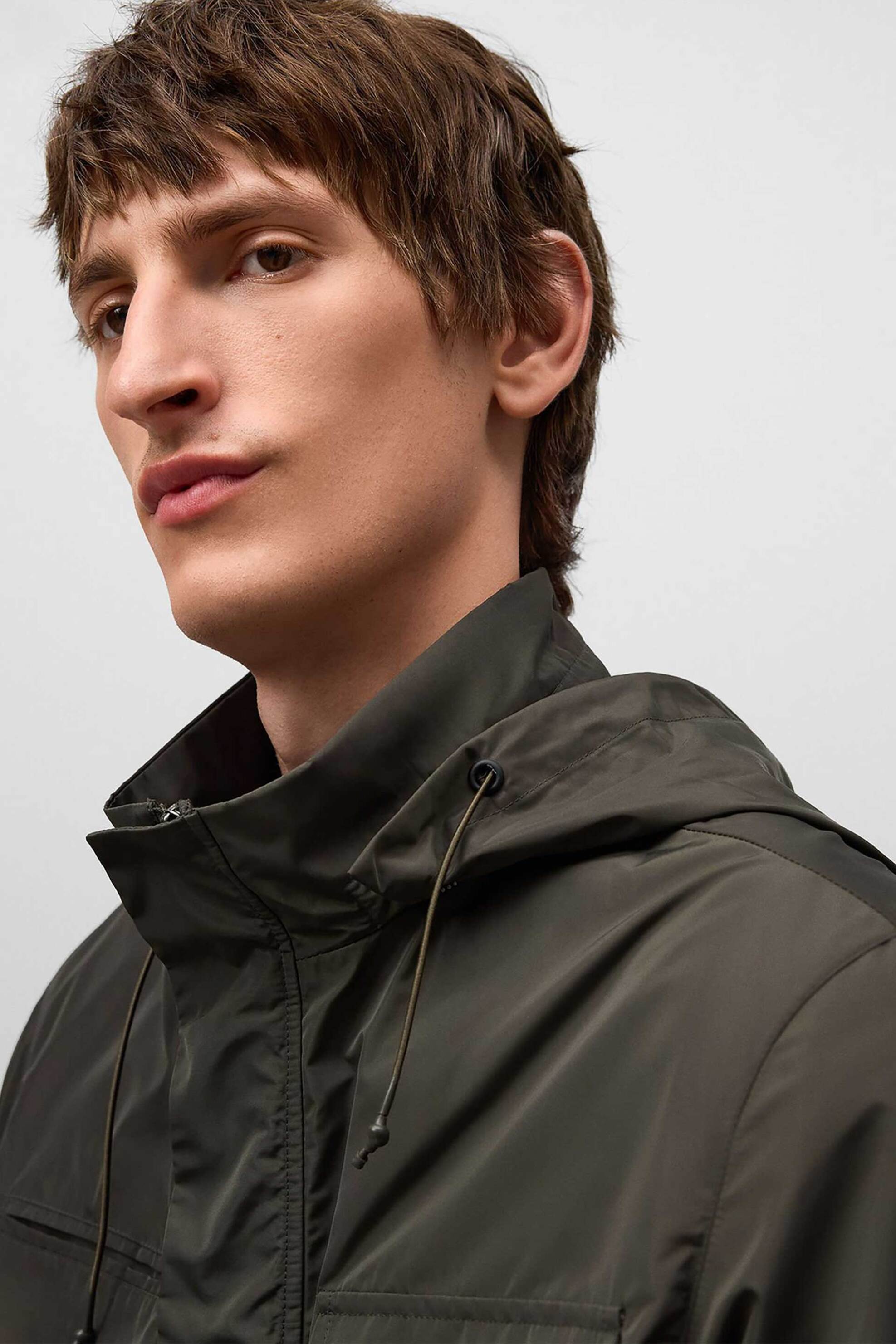 Adolfo Domínguez ανδρικό jacket με τσέπες και κουκούλα - 124031177 Χακί φωτογραφία