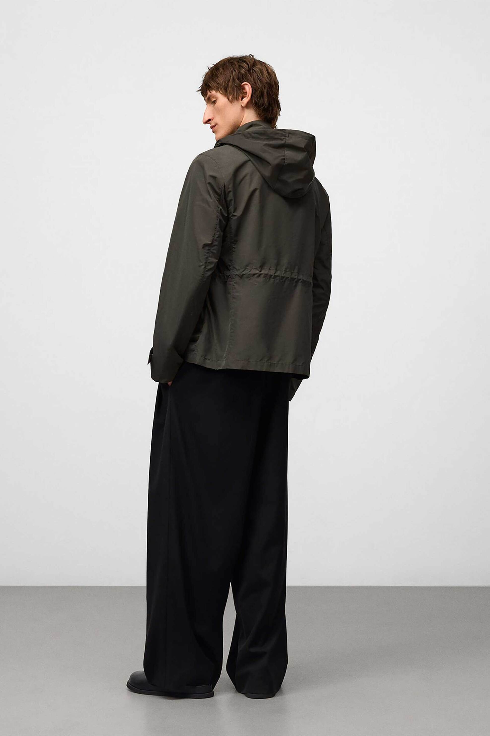 Adolfo Domínguez ανδρικό jacket με τσέπες και κουκούλα - 124031177 Χακί φωτογραφία