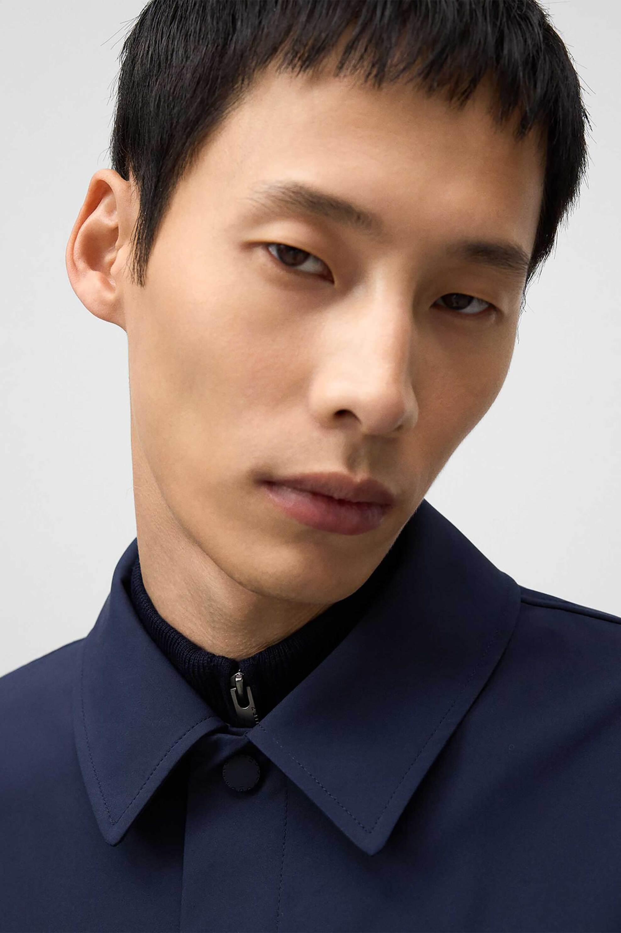 Adolfo Domínguez ανδρικό jacket μονόχρωμο με γιακά - 124091109 Μπλε Σκούρο φωτογραφία