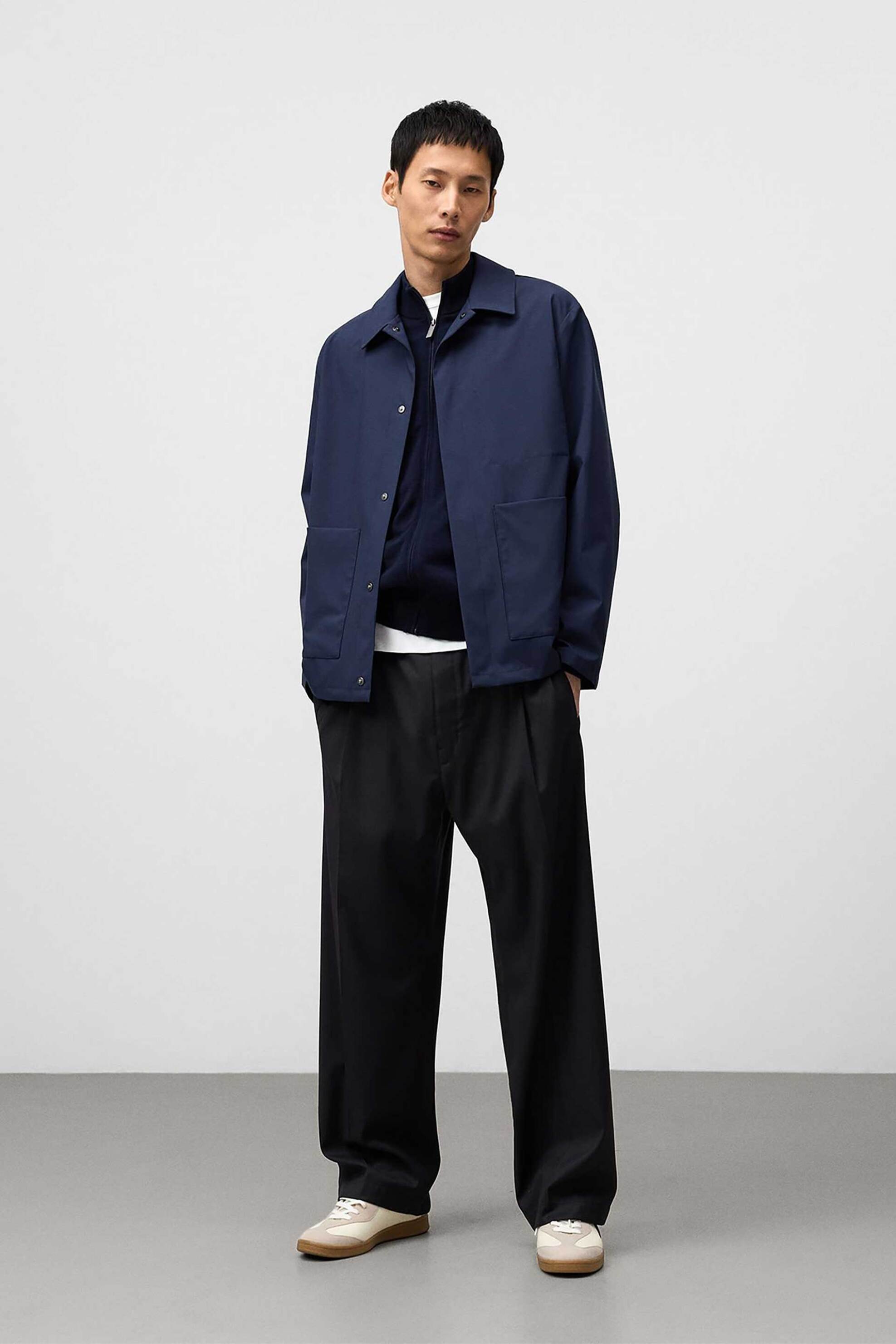 Adolfo Domínguez ανδρικό jacket μονόχρωμο με γιακά - 124091109 Μπλε Σκούρο φωτογραφία