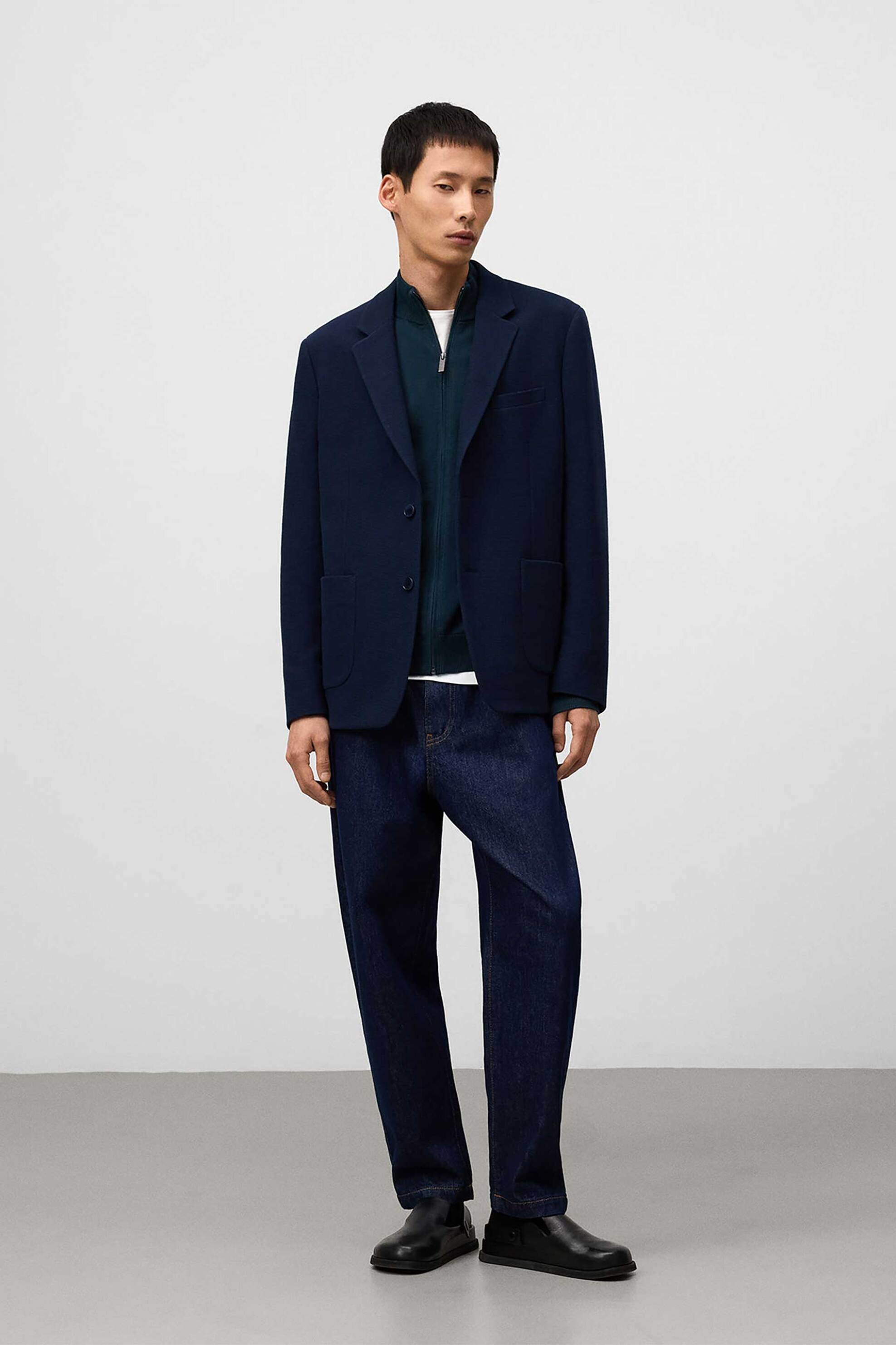 Adolfo Domínguez ανδρικό σακάκι μονόχρωμο - 136011453 Μπλε Σκούρο φωτογραφία