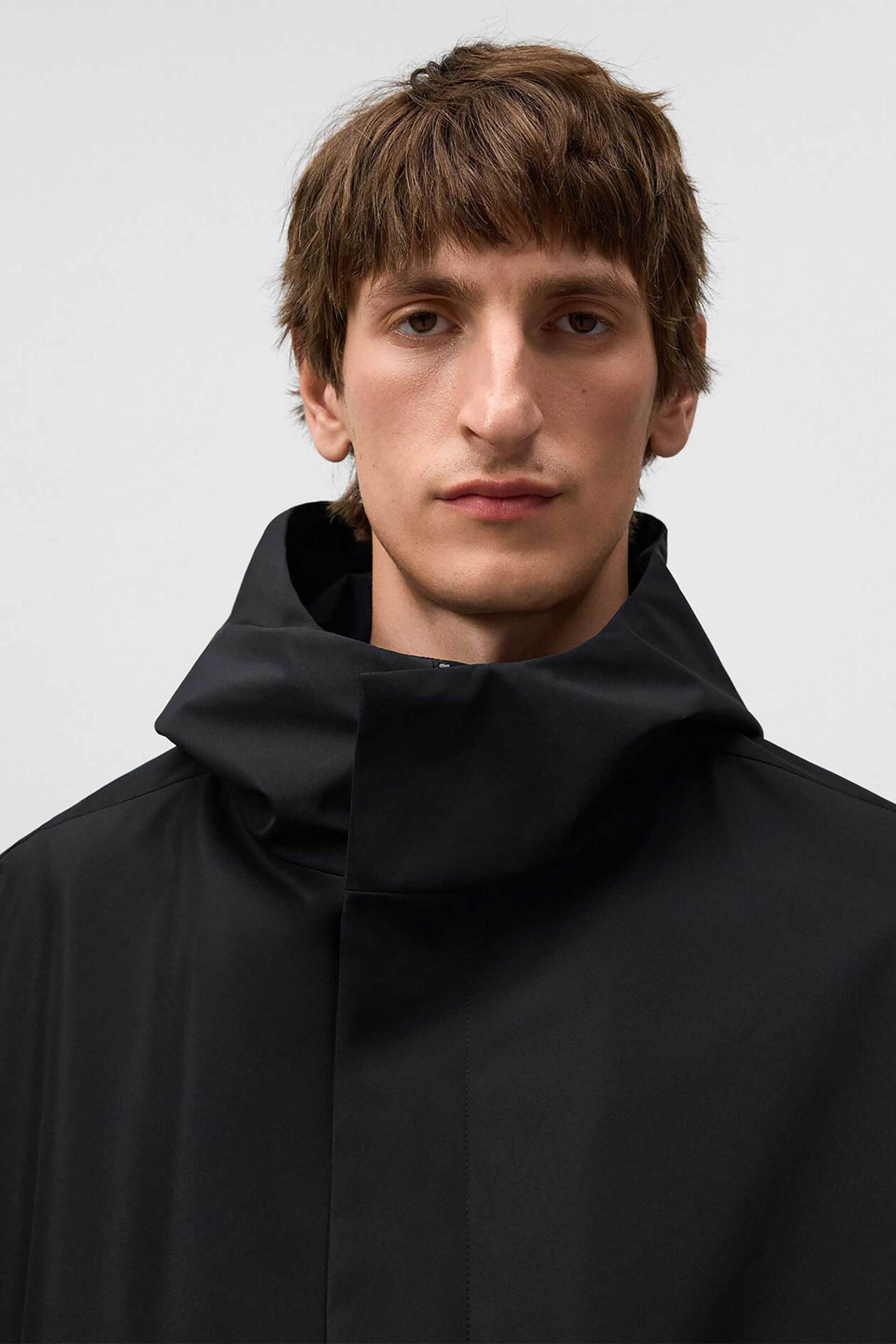 Adolfo Domínguez ανδρικό μακρύ μπουφάν parka μονόχρωμο - 138011147 Μαύρο φωτογραφία