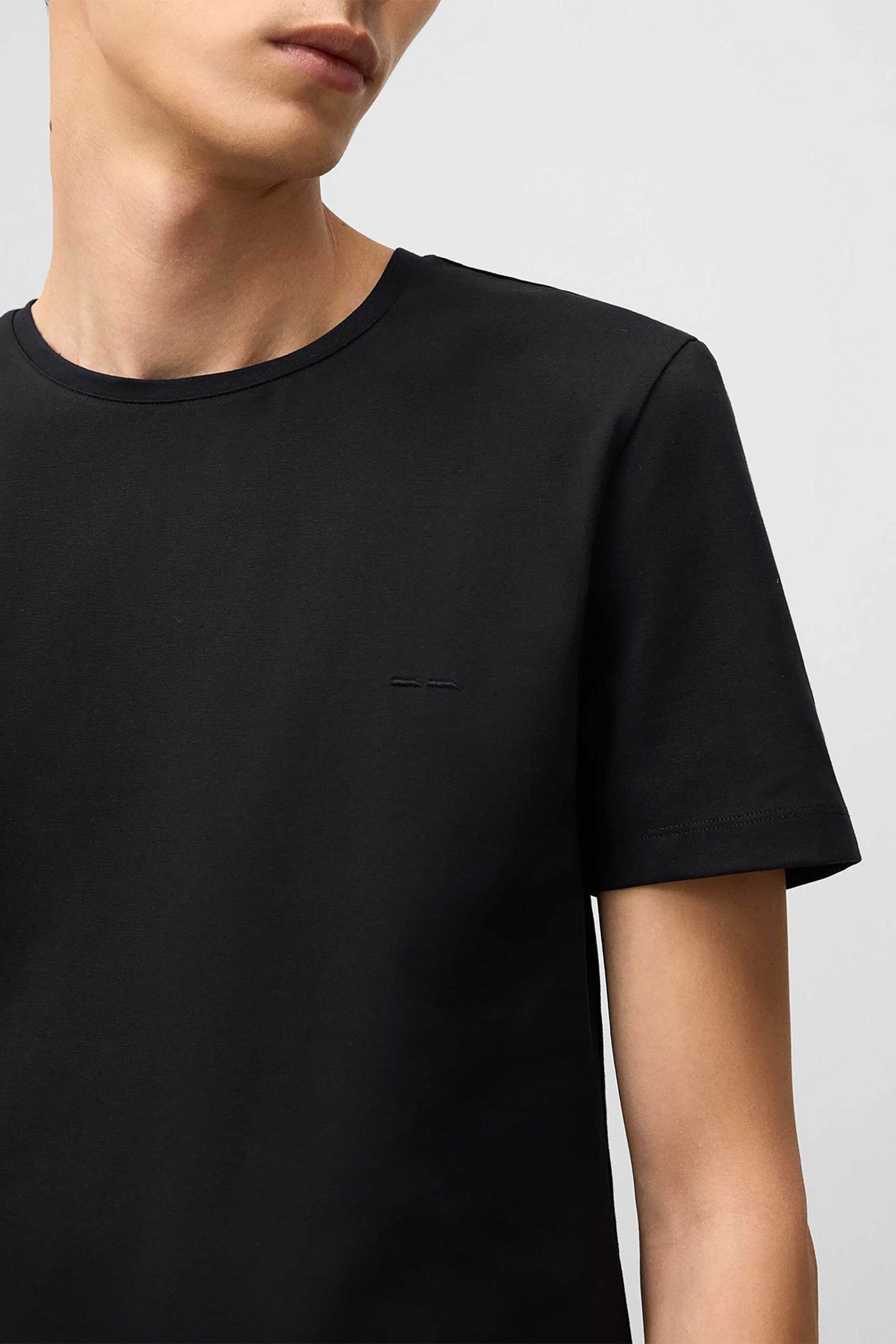 Adolfo Domínguez ανδρικό T-shirt μονόχρωμο Slim Fit - 172021031 Μαύρο φωτογραφία