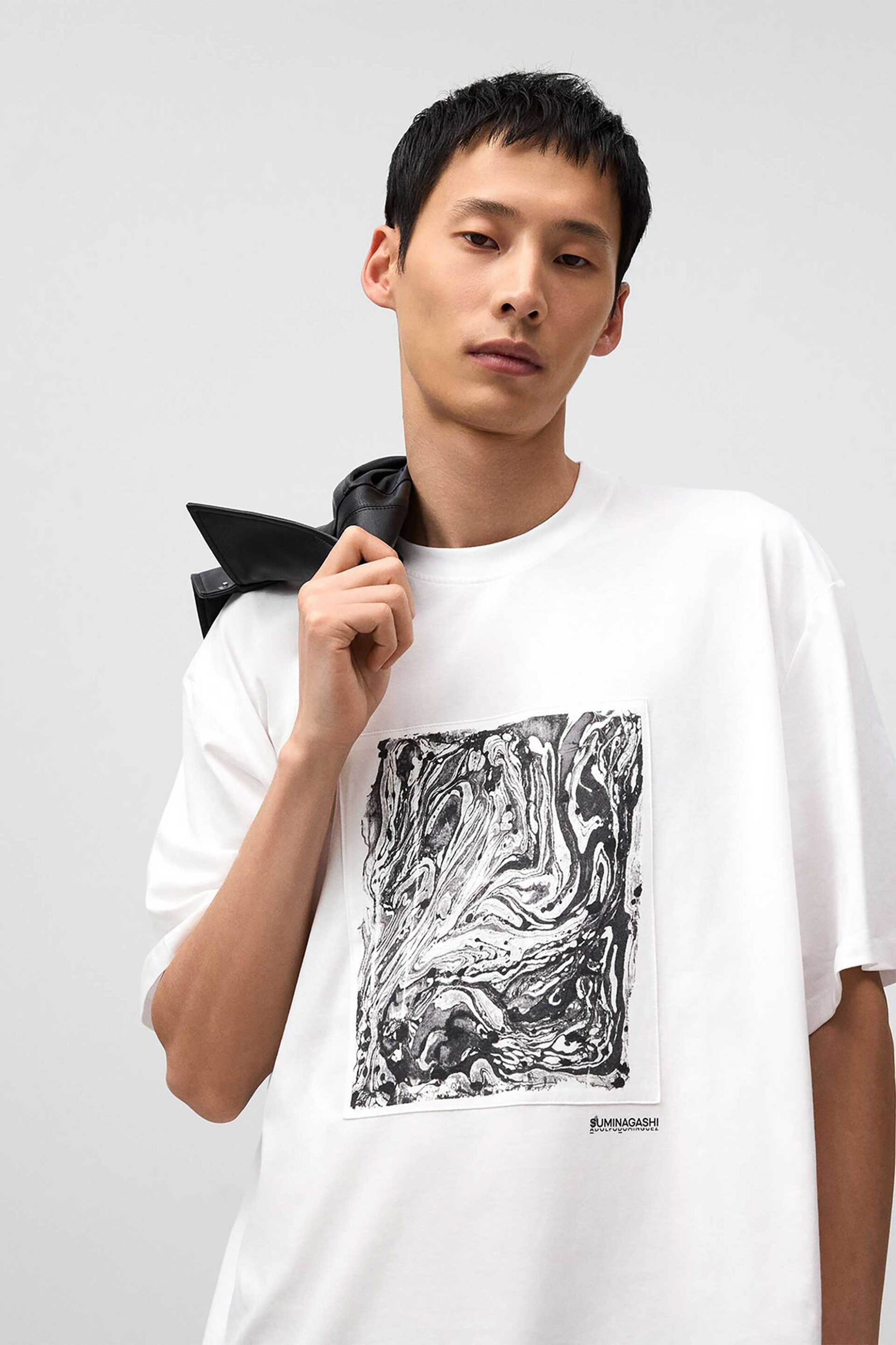 Adolfo Domínguez ανδρικό T-shirt με graphic print - 172041035 Λευκό