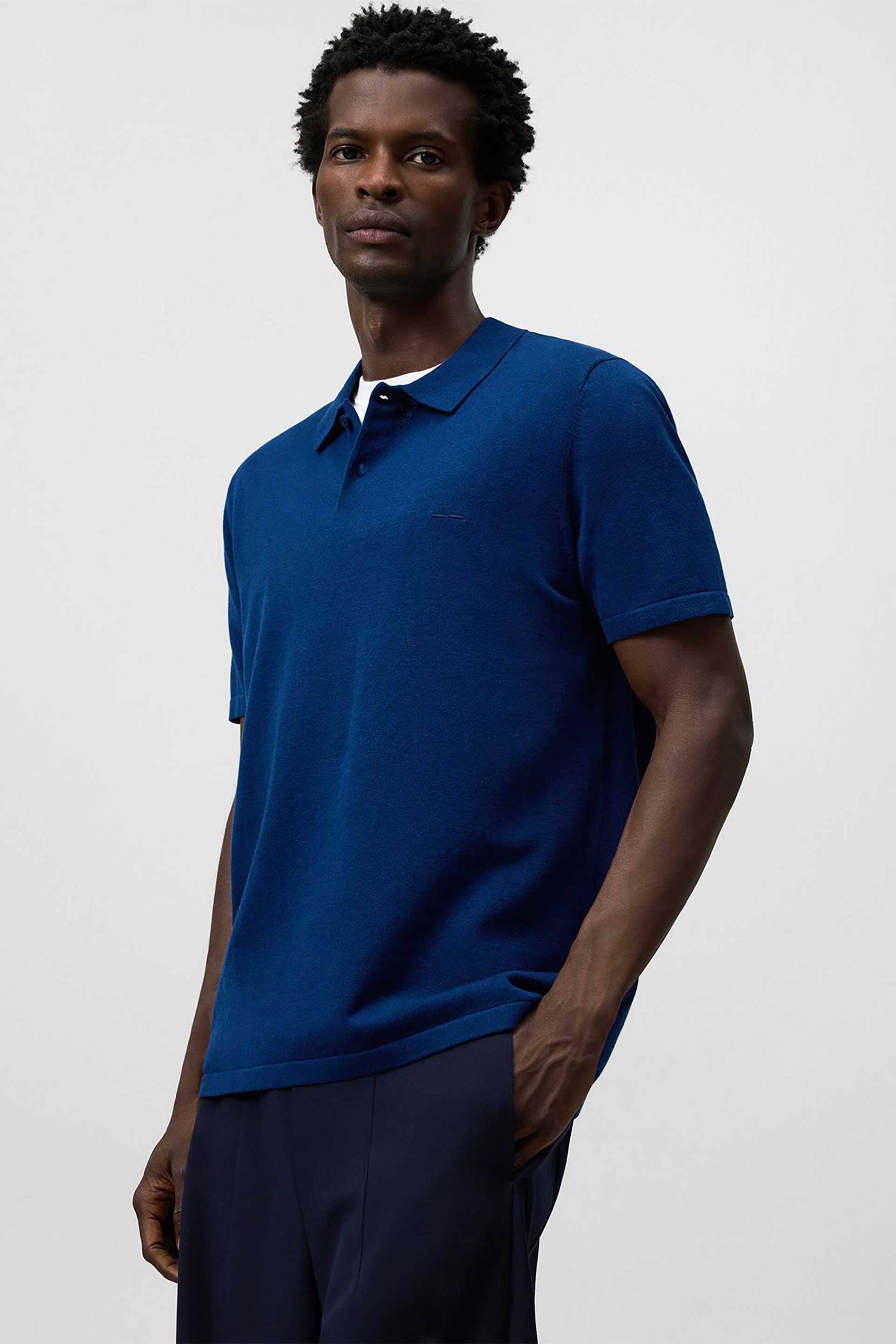 ADOLFO DOMINGUEZ Adolfo Domínguez ανδρική μπλούζα πόλο Regular Fit - 174011861 Μπλε Σκούρο