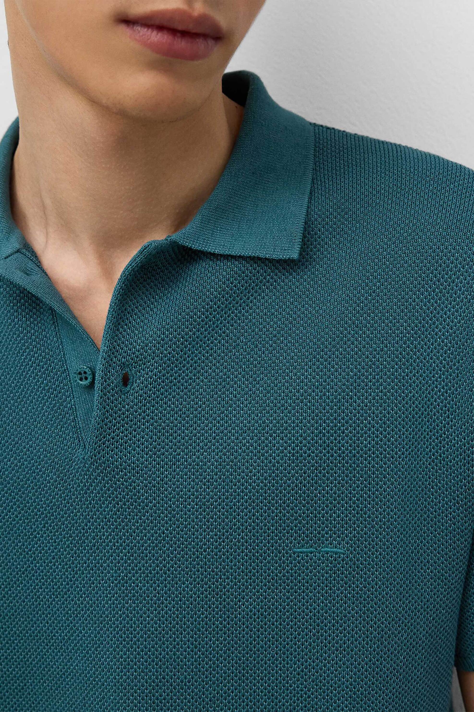 Adolfo Domínguez ανδρική πλεκτή μπλούζα πόλο Regular Fit - 174021038 Γαλάζιο φωτογραφία