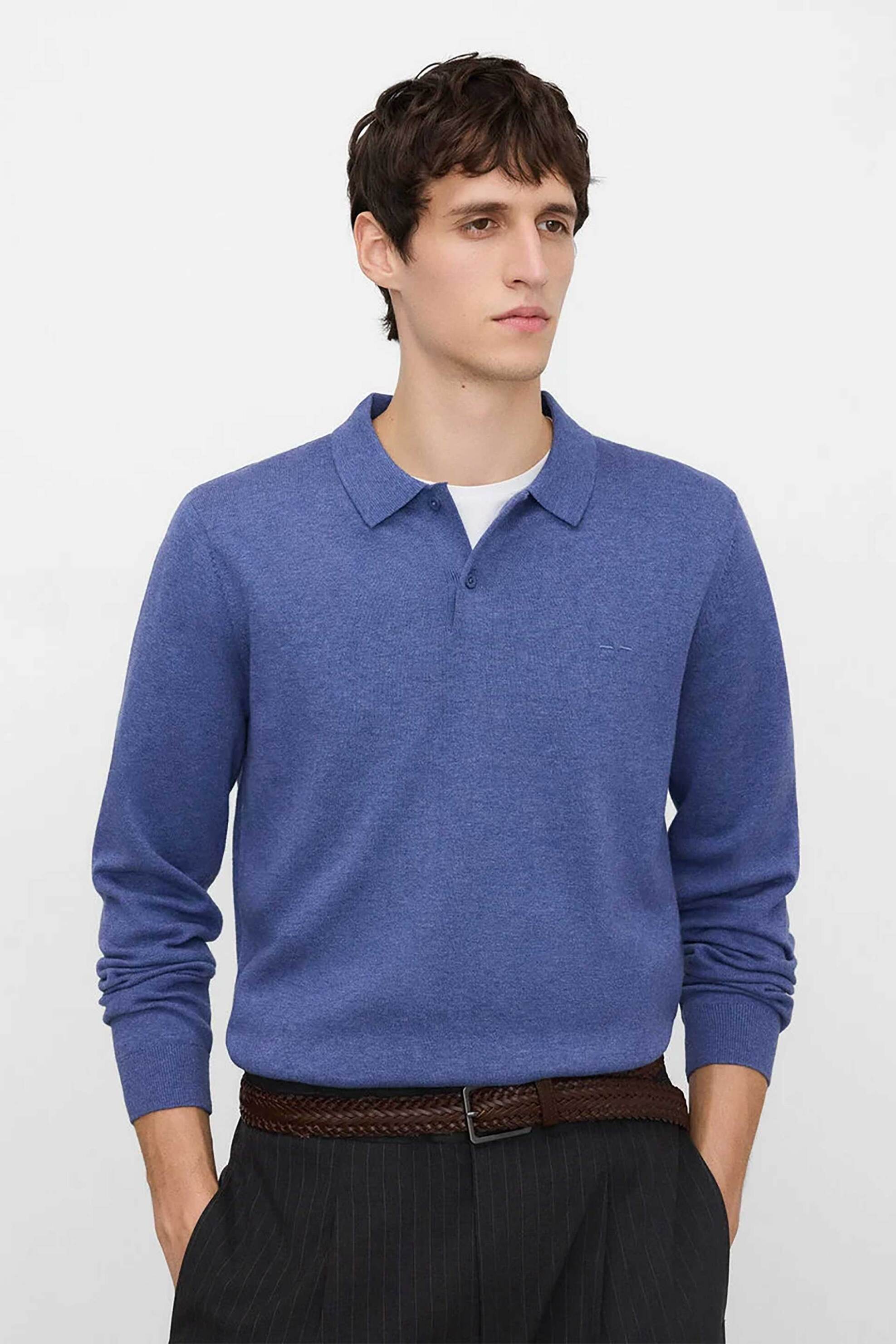 ADOLFO DOMINGUEZ Adolfo Domínguez ανδρική μπλούζα πόλο Regular Fit - 151011189 Μπλε Σκούρο