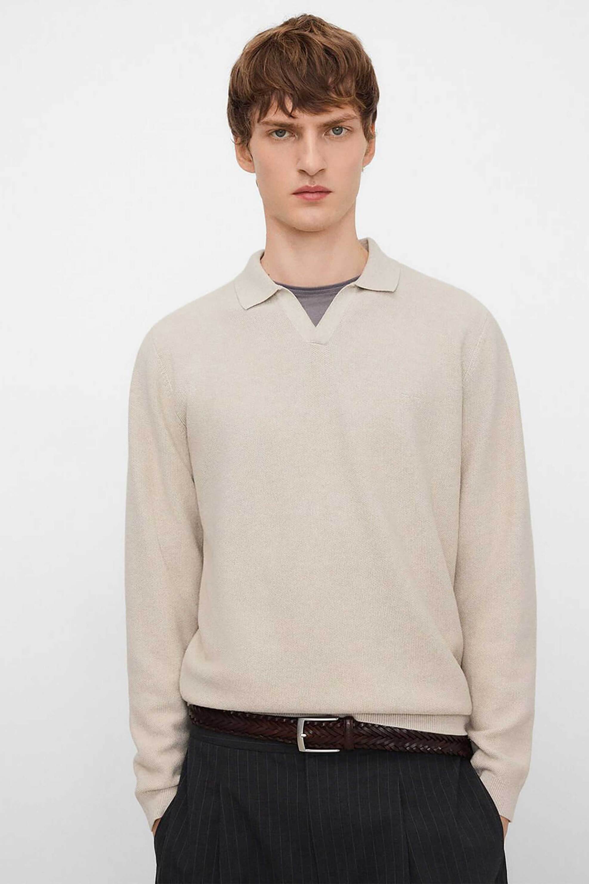 ADOLFO DOMINGUEZ Adolfo Domínguez ανδρική μπλούζα πόλο Regular Fit - 151031192 Μπεζ