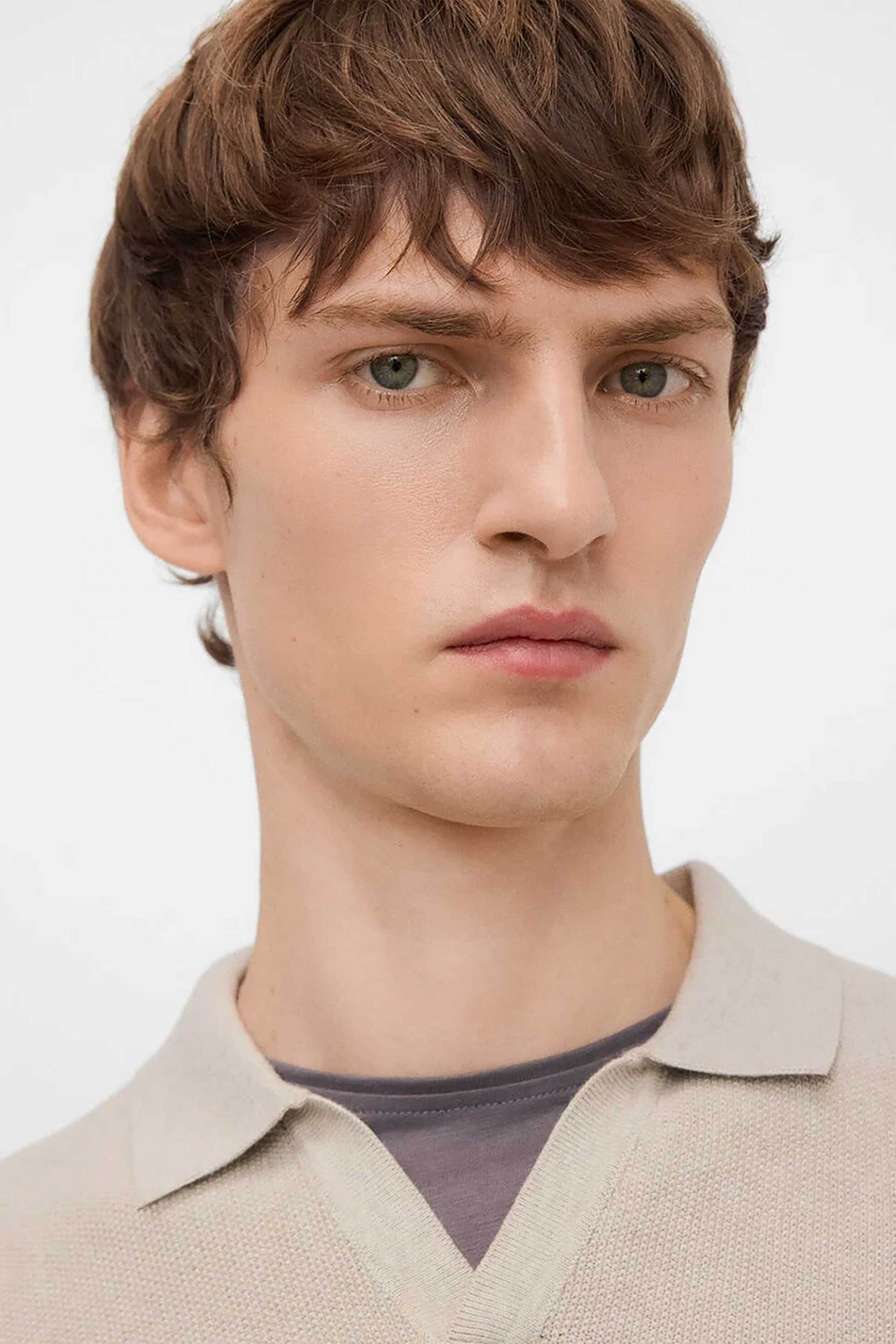 Adolfo Domínguez ανδρική μπλούζα πόλο Regular Fit - 151031192 Μπεζ φωτογραφία