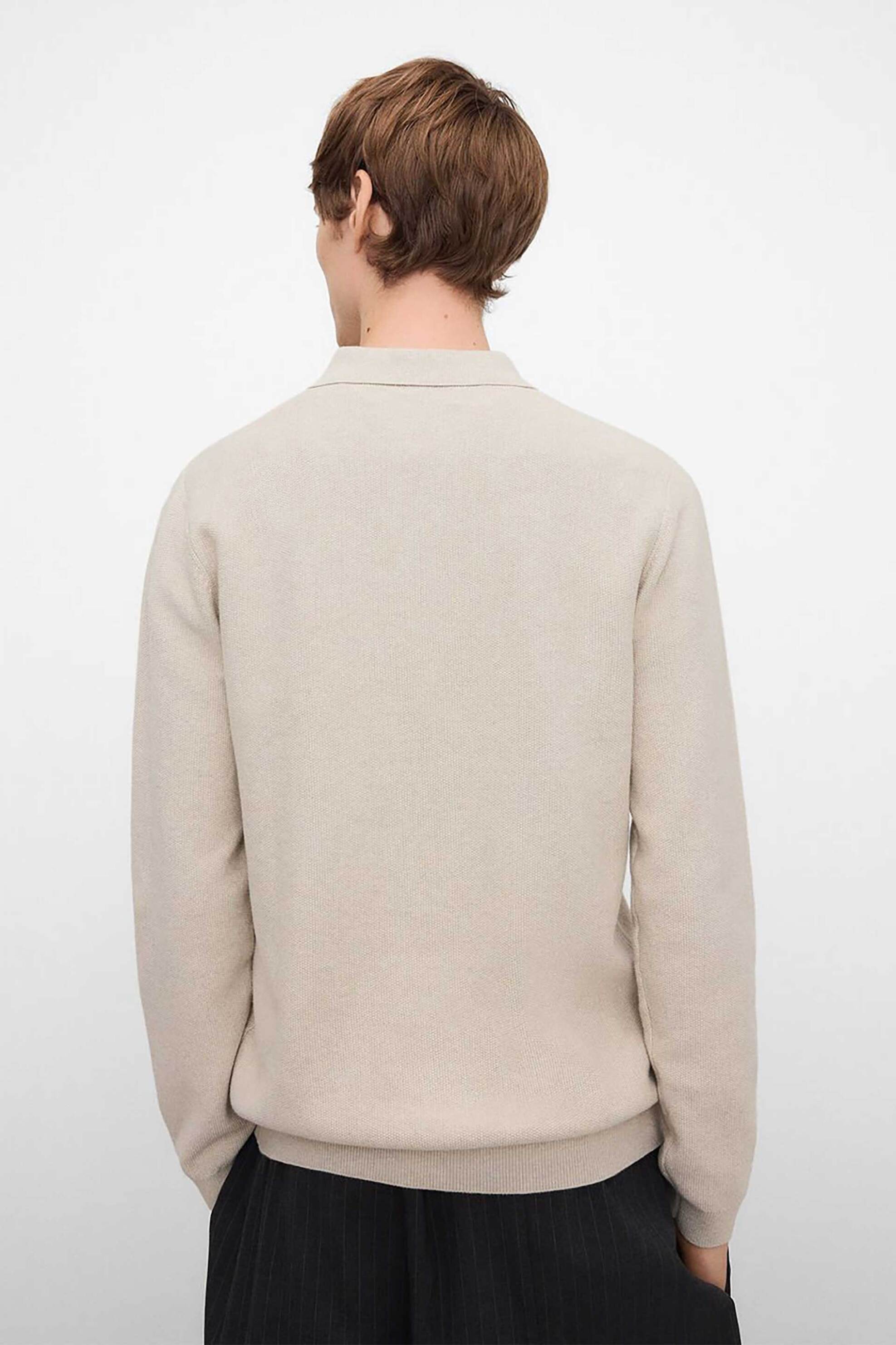 Adolfo Domínguez ανδρική μπλούζα πόλο Regular Fit - 151031192 Μπεζ φωτογραφία