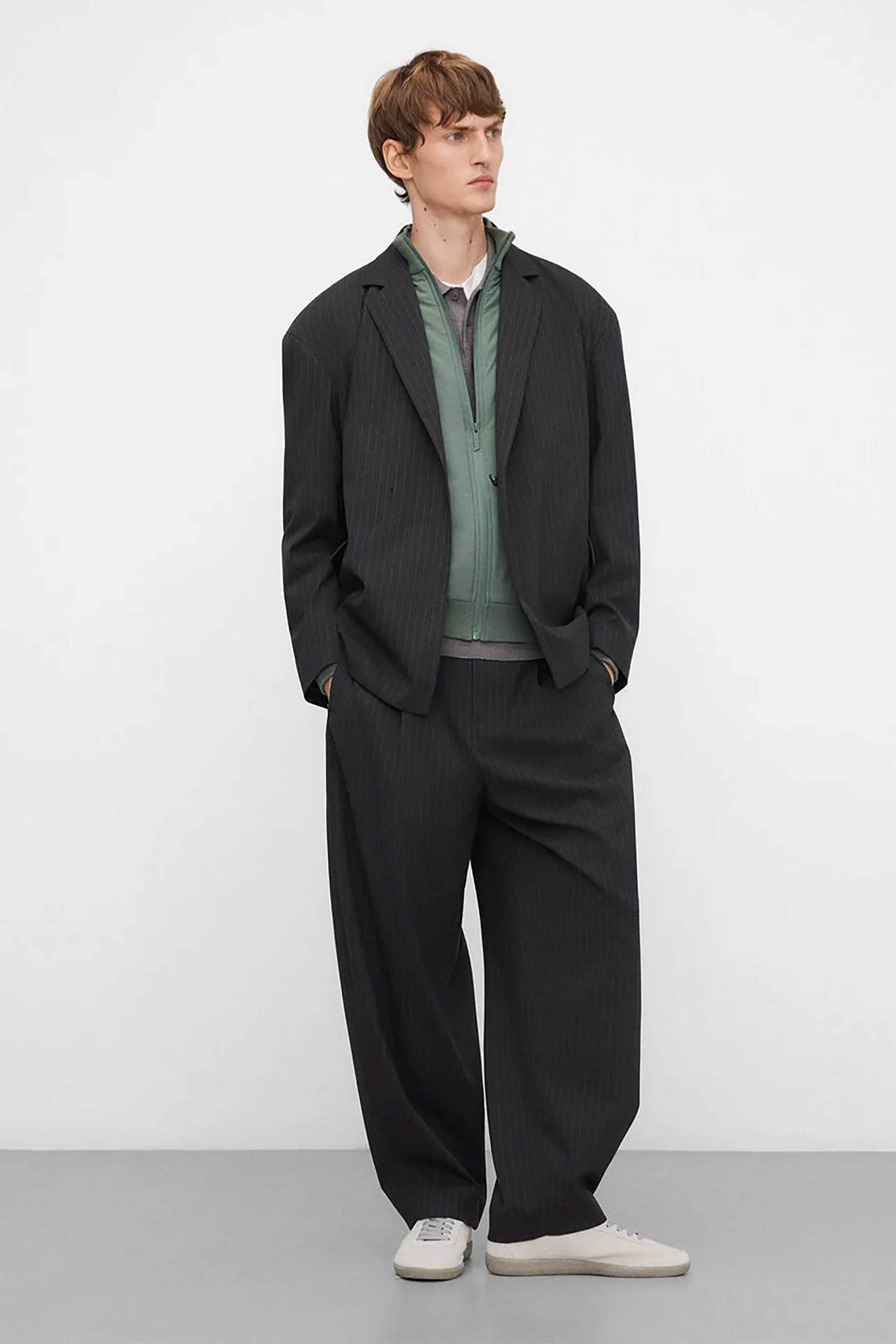 Adolfo Domínguez ανδρική πλεκτή ζακέτα μονόχρωμη με ψηλό λαιμό - 152031195 Πράσινο φωτογραφία