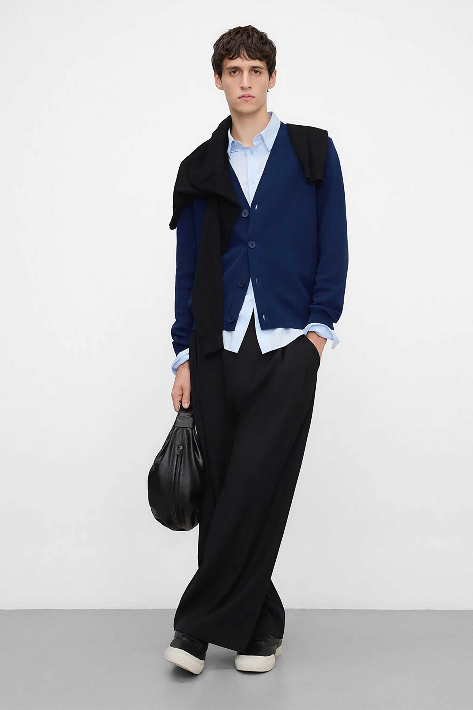 Adolfo Domínguez ανδρική πλεκτή ζακέτα μονόχρωμη - 152051823 Σκούρο Μπλε φωτογραφία