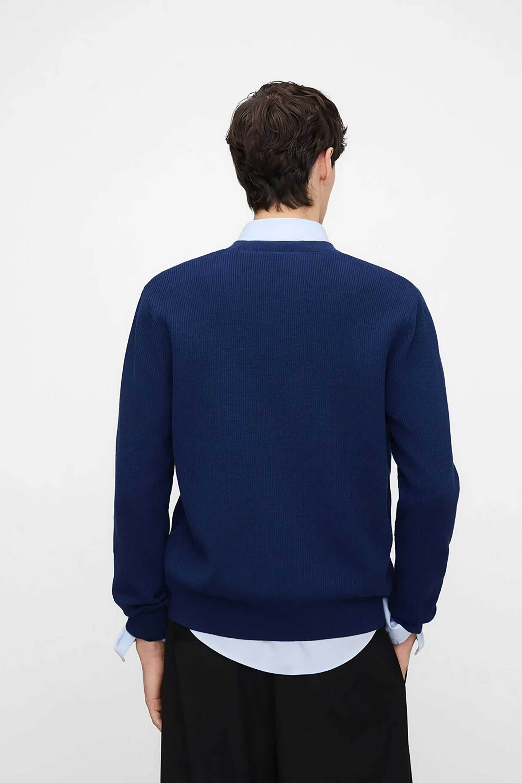 Adolfo Domínguez ανδρική πλεκτή ζακέτα μονόχρωμη - 152051823 Σκούρο Μπλε φωτογραφία