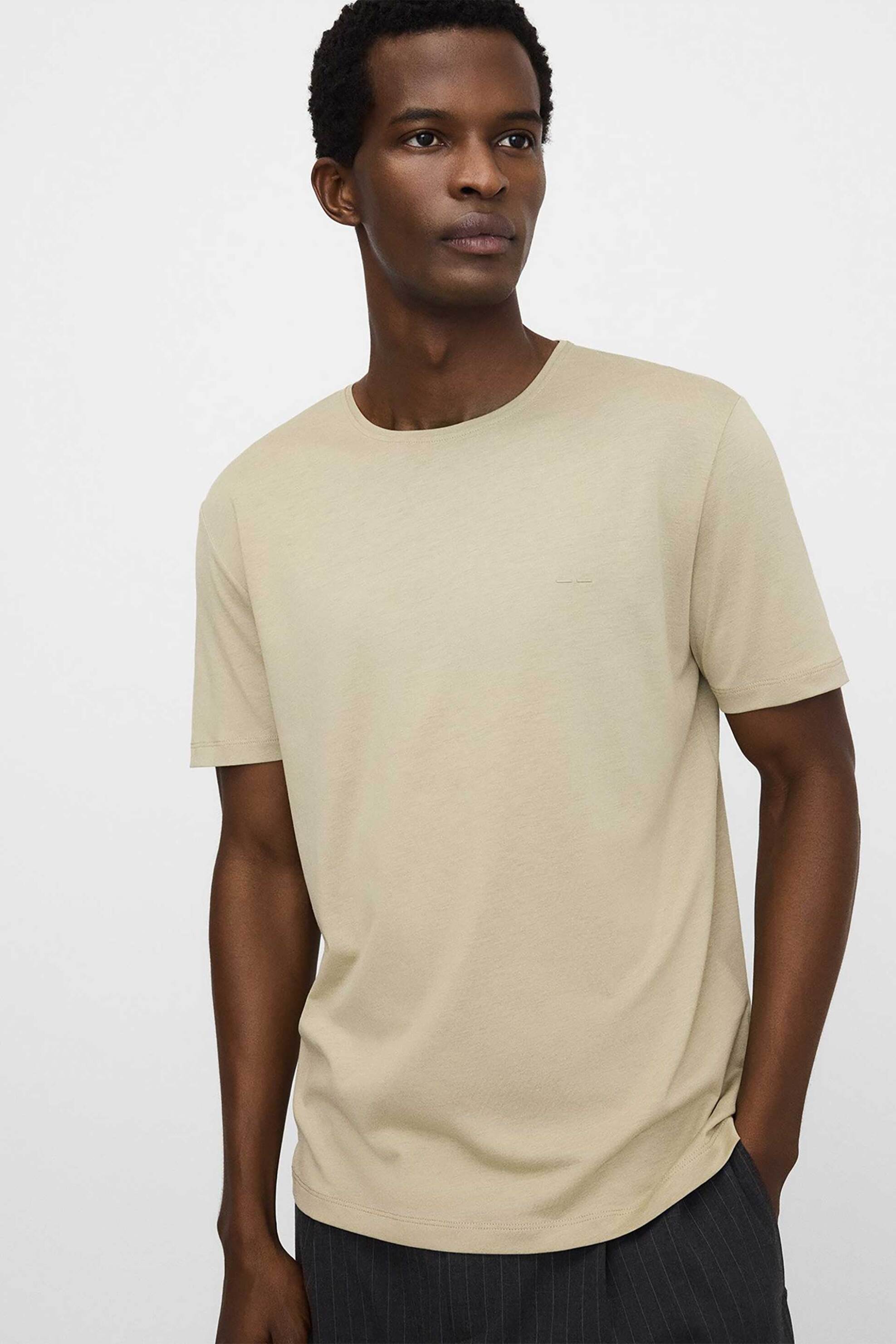 Adolfo Domínguez ανδρικό T-shirt μονόχρωμο - 172061203 Πράσινο Ανοιχτό