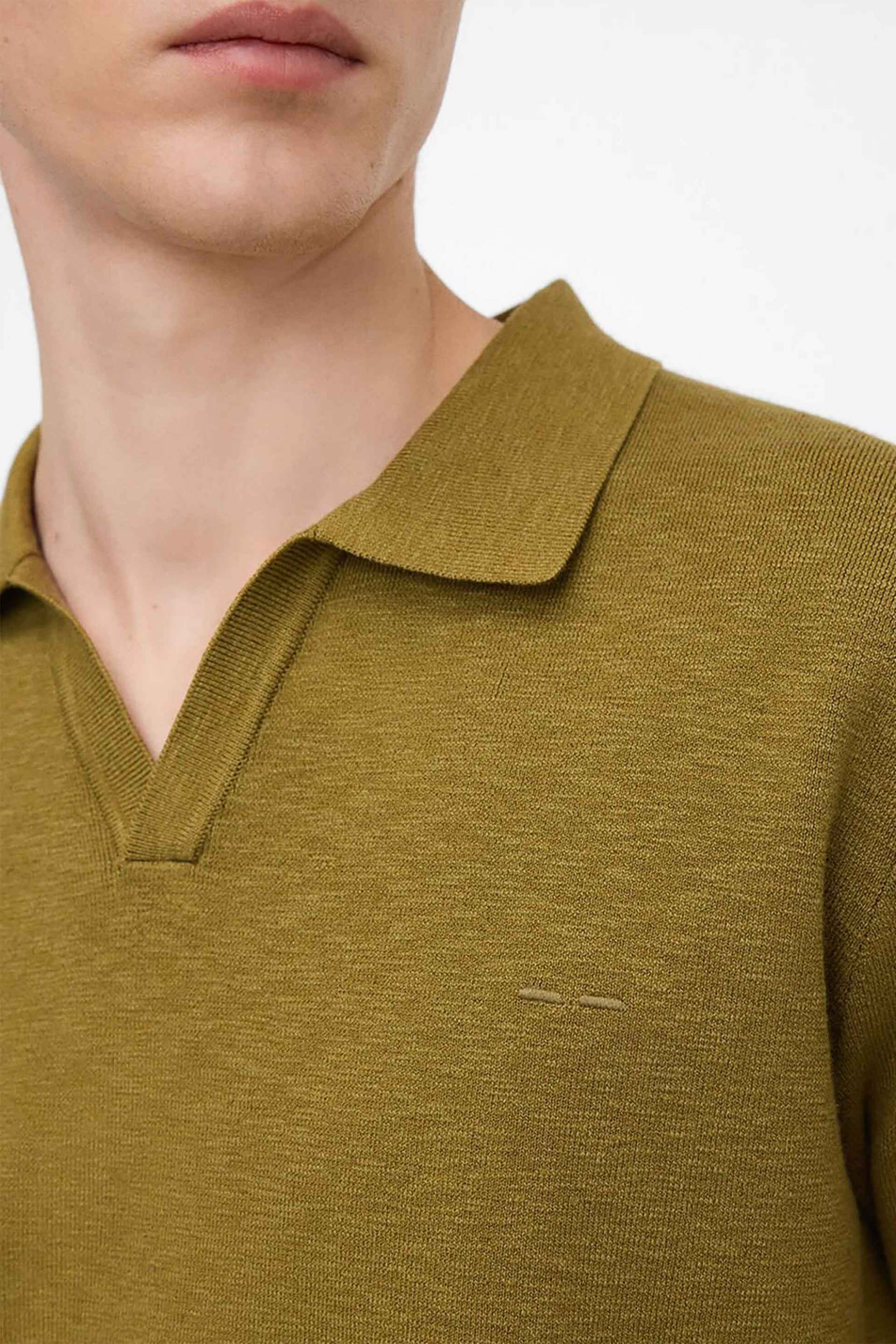 Adolfo Domínguez ανδρική μπλούζα πόλο Regular Fit - 174021205 Λαδί φωτογραφία