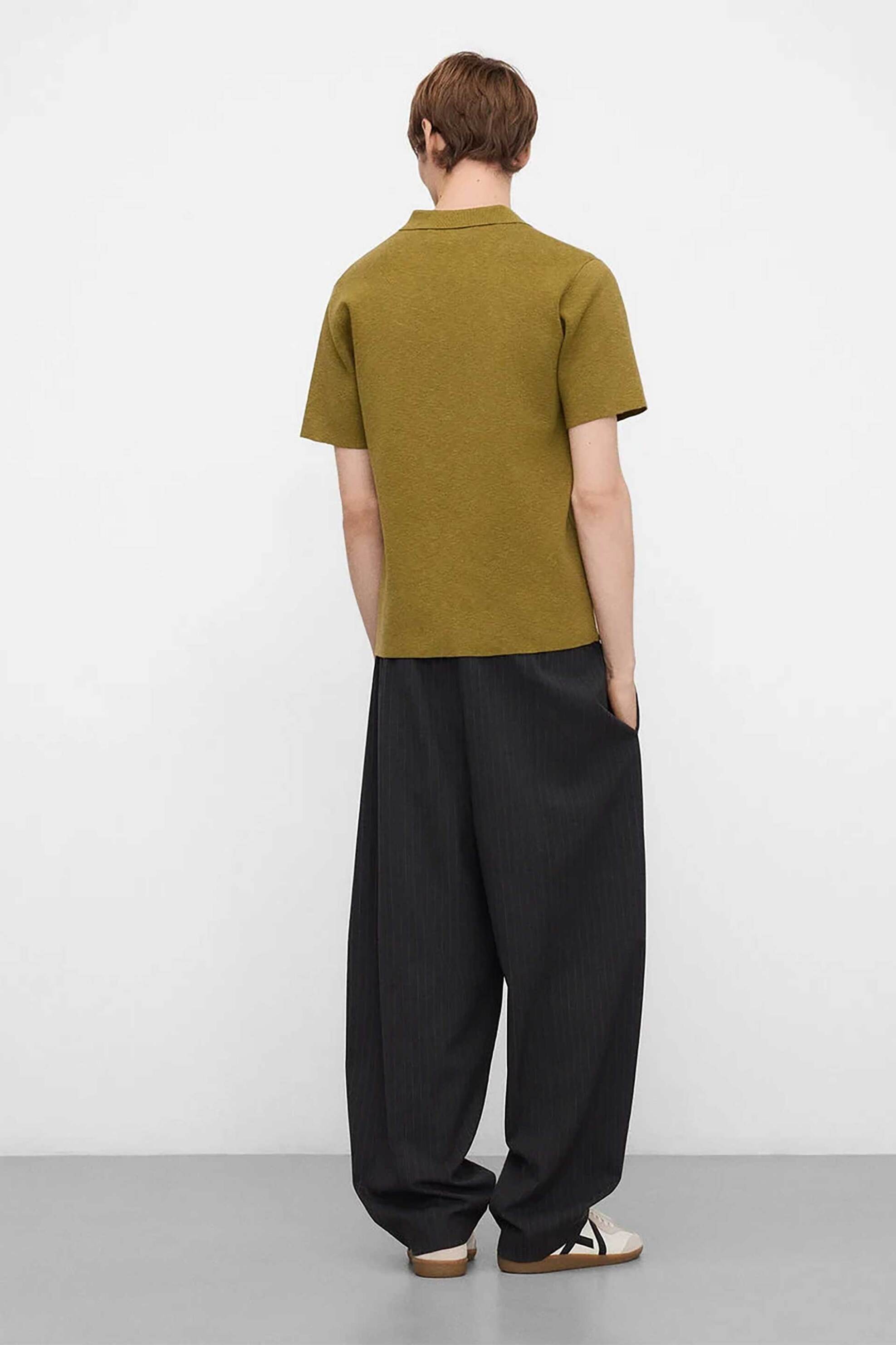 Adolfo Domínguez ανδρική μπλούζα πόλο Regular Fit - 174021205 Λαδί φωτογραφία