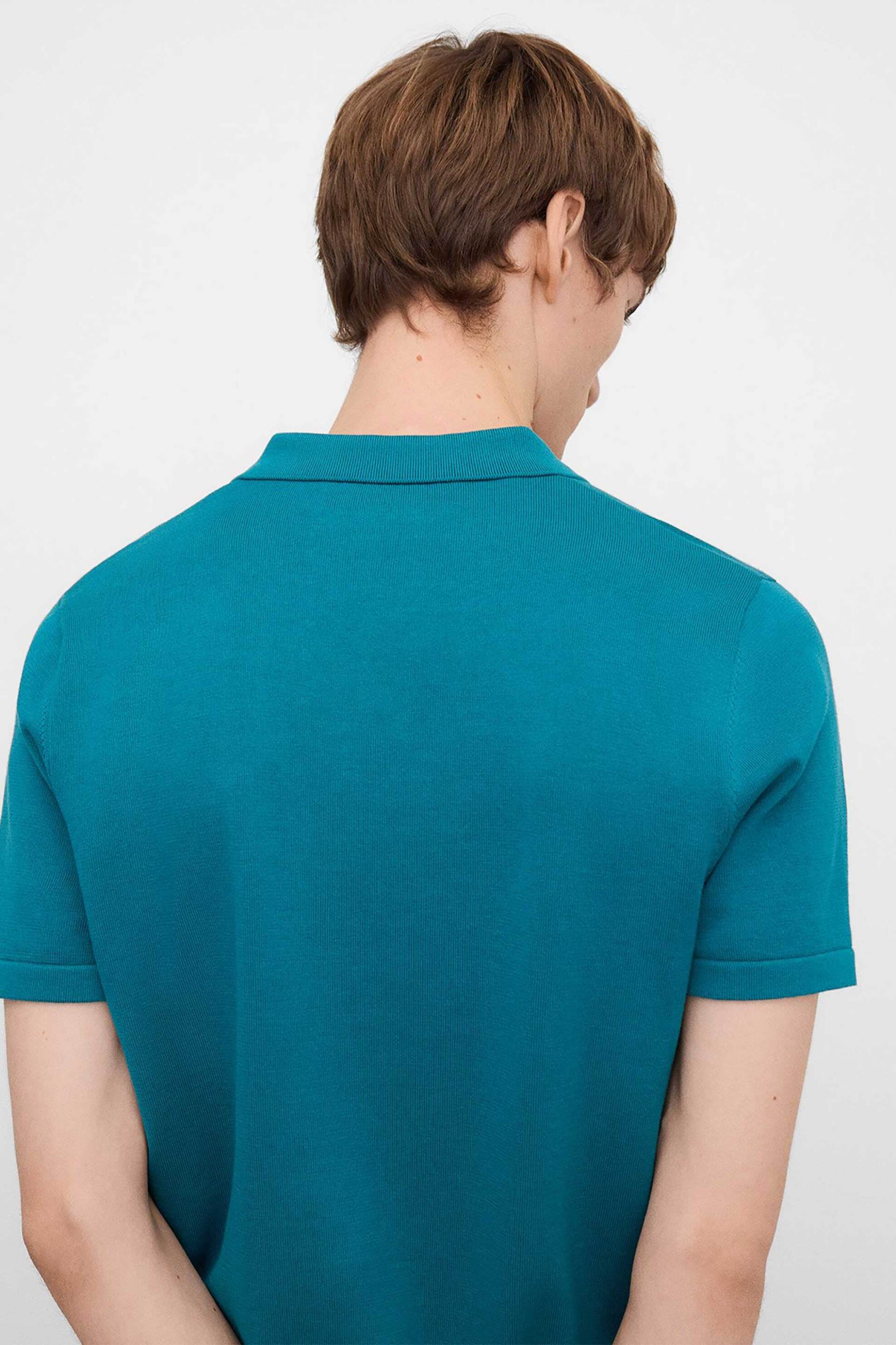 Adolfo Domínguez ανδρική μπλούζα πόλο Regular Fit - 174031202 Τυρκουάζ φωτογραφία