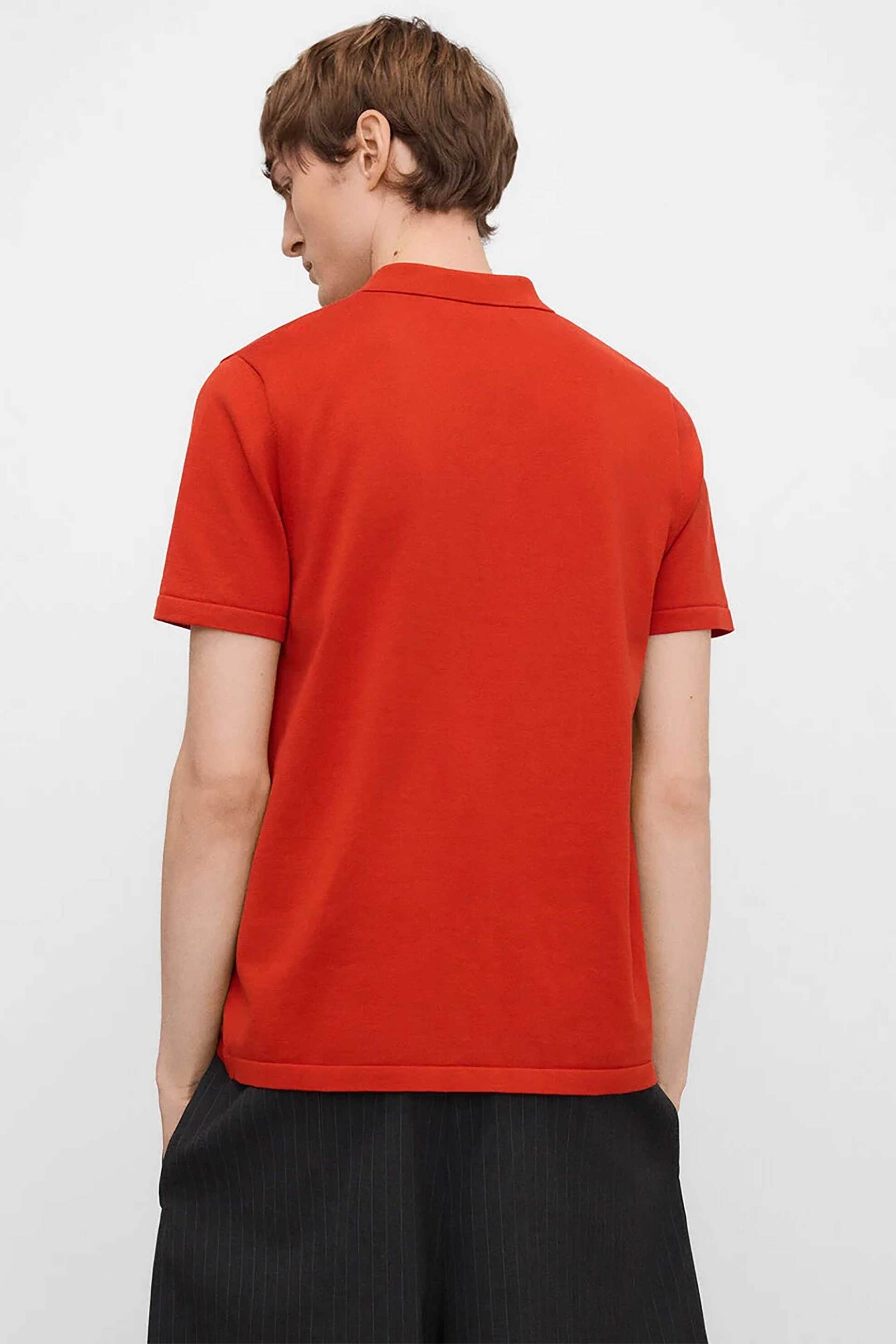 Adolfo Domínguez ανδρική μπλούζα πόλο Regular Fit - 174031202 Κοραλί φωτογραφία