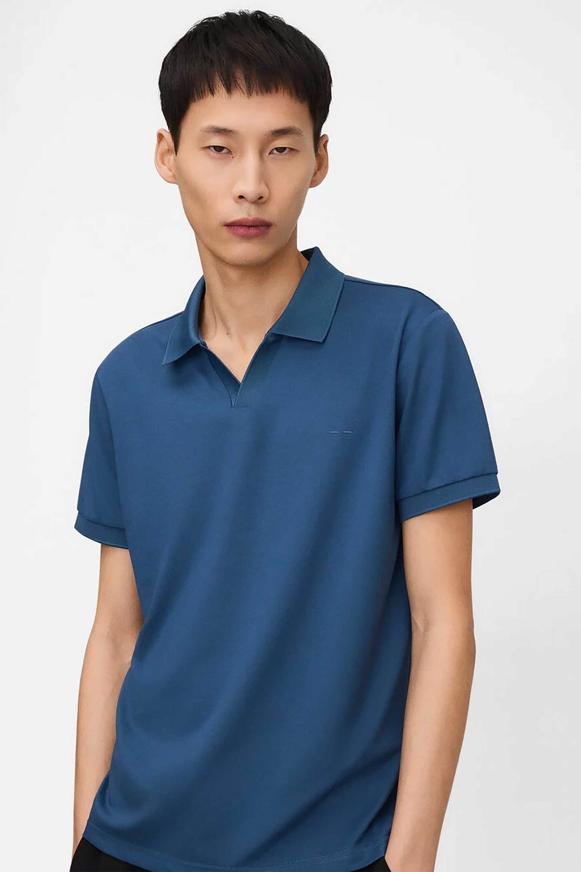 ADOLFO DOMINGUEZ Adolfo Domínguez ανδρική μπλούζα πόλο Regular Fit - 174041626 Denim Blue Σκούρο