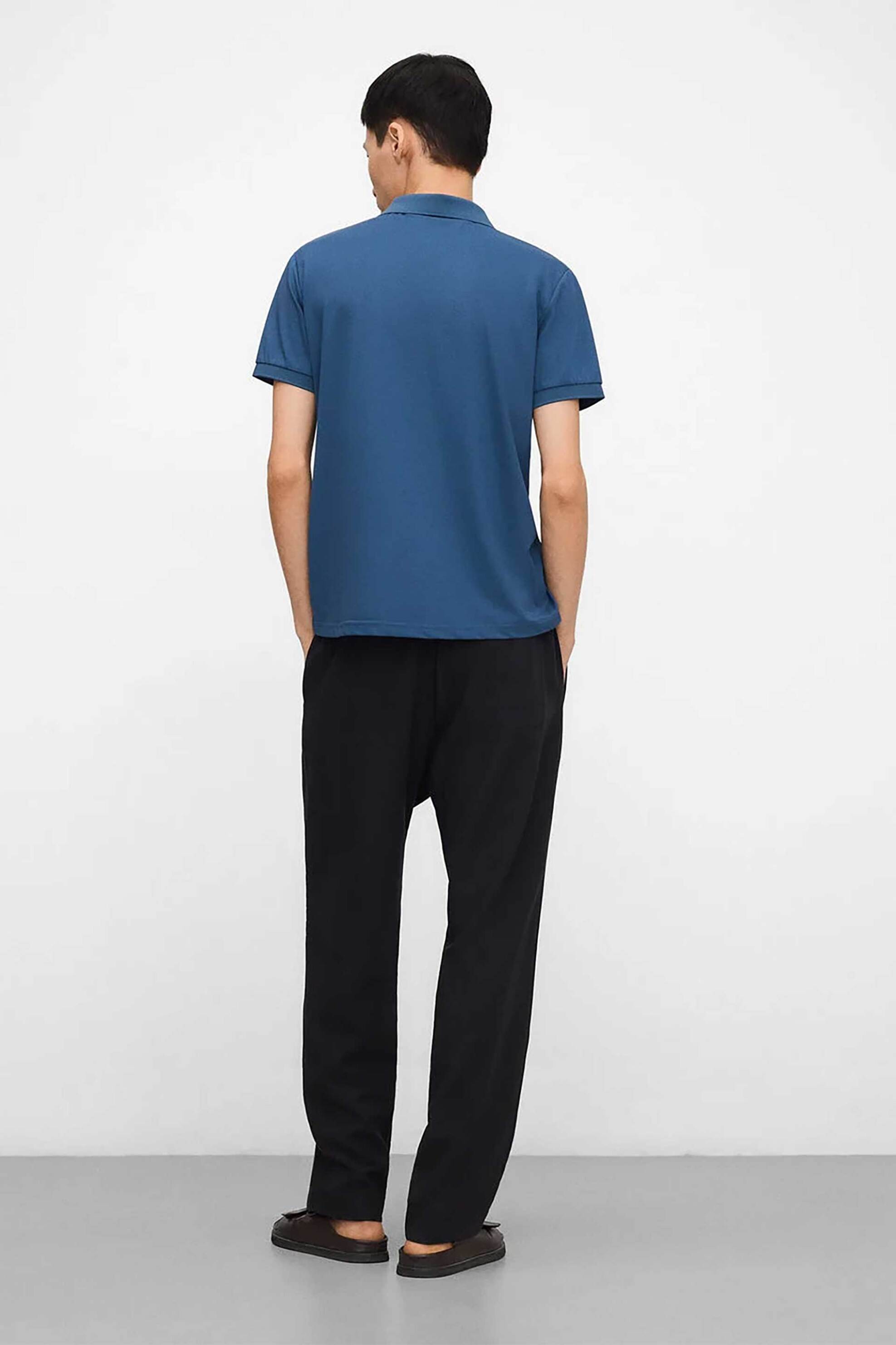 Adolfo Domínguez ανδρική μπλούζα πόλο Regular Fit - 174041626 Denim Blue Σκούρο φωτογραφία