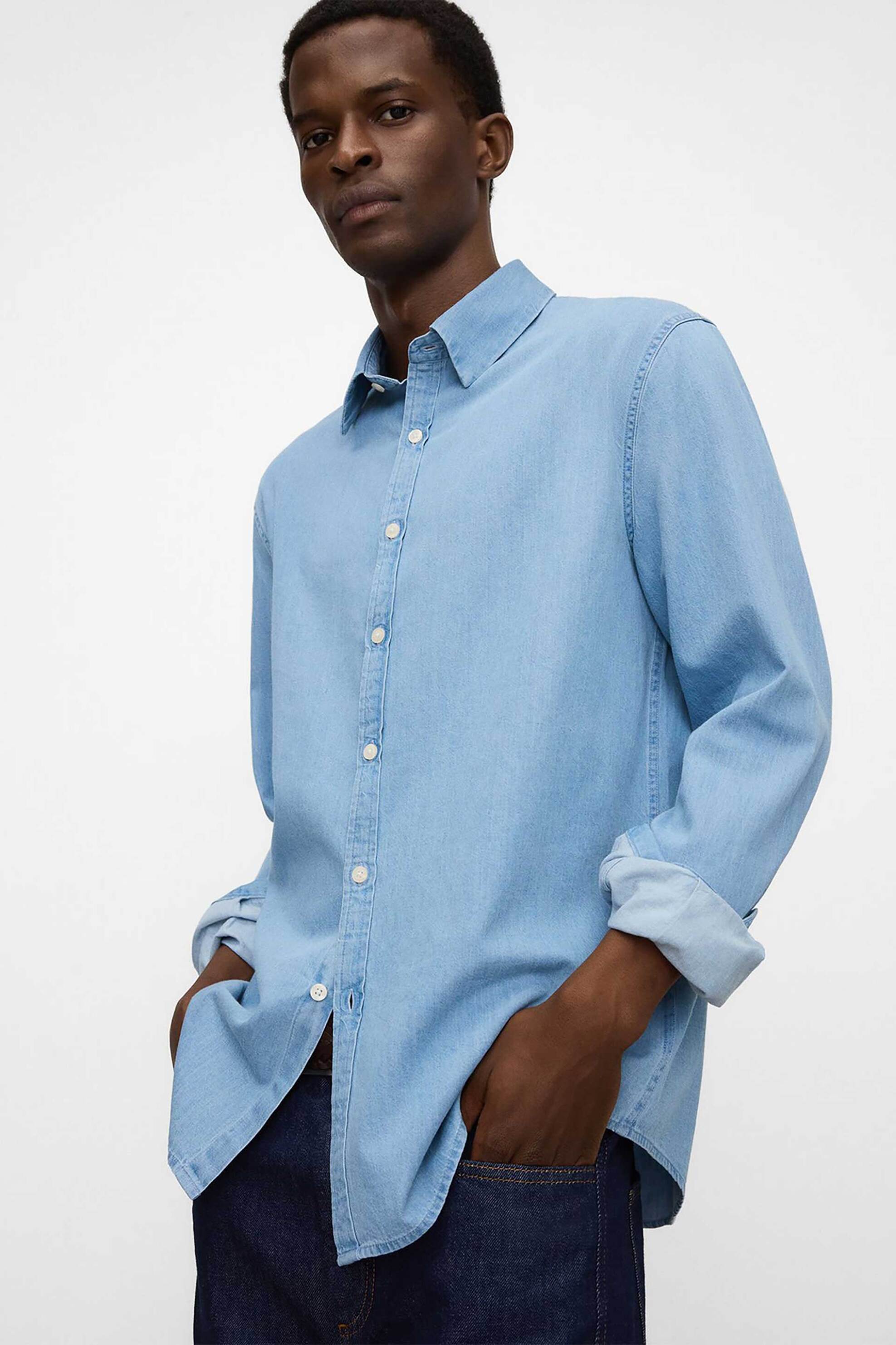 Adolfo Domínguez ανδρικό denim πουκάμισο Regular Fit - 120501308 Denim Blue