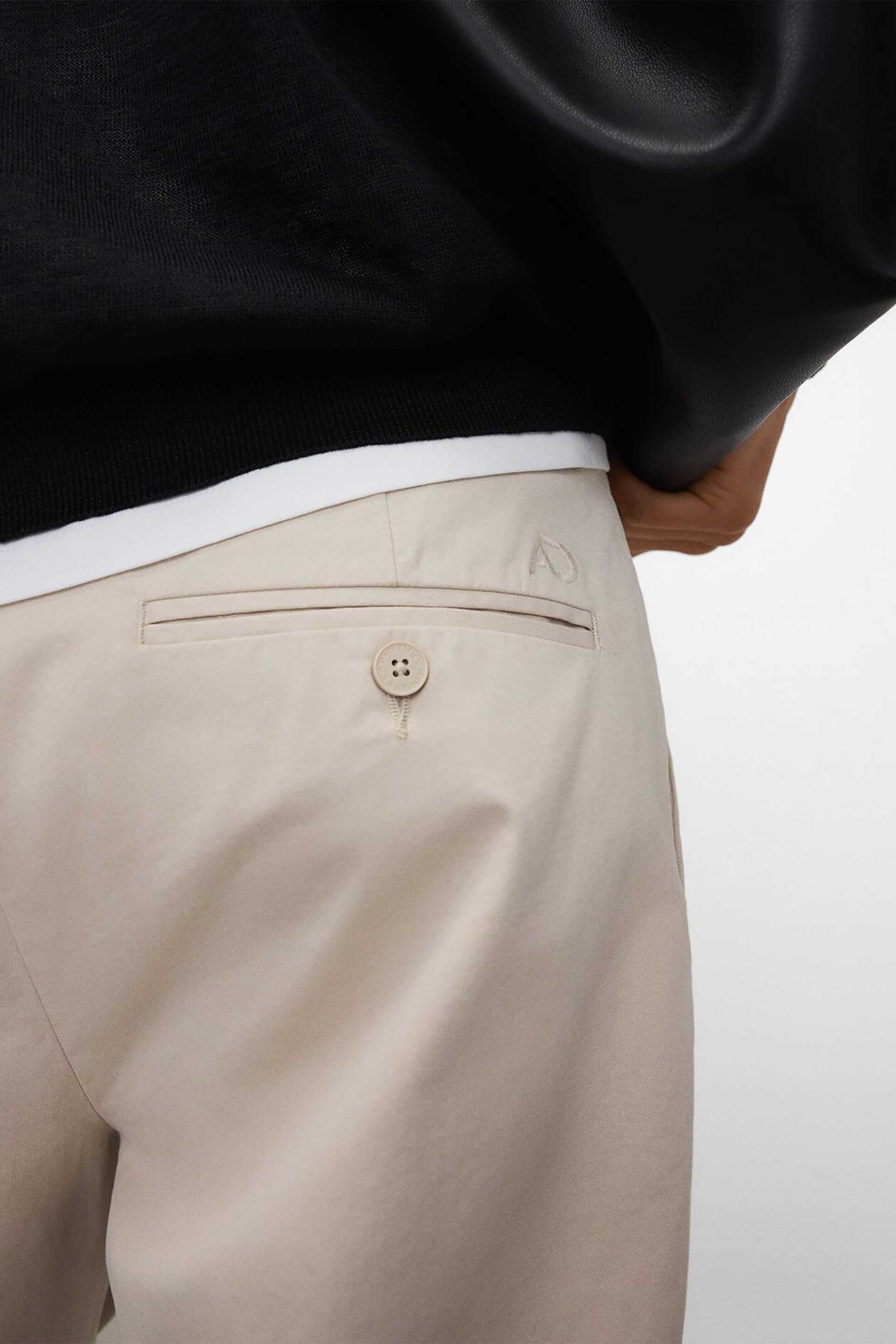 Adolfo Domínguez Ανδρικό Παντελόνι Chino Regular Fit - 168561036 Εκρού