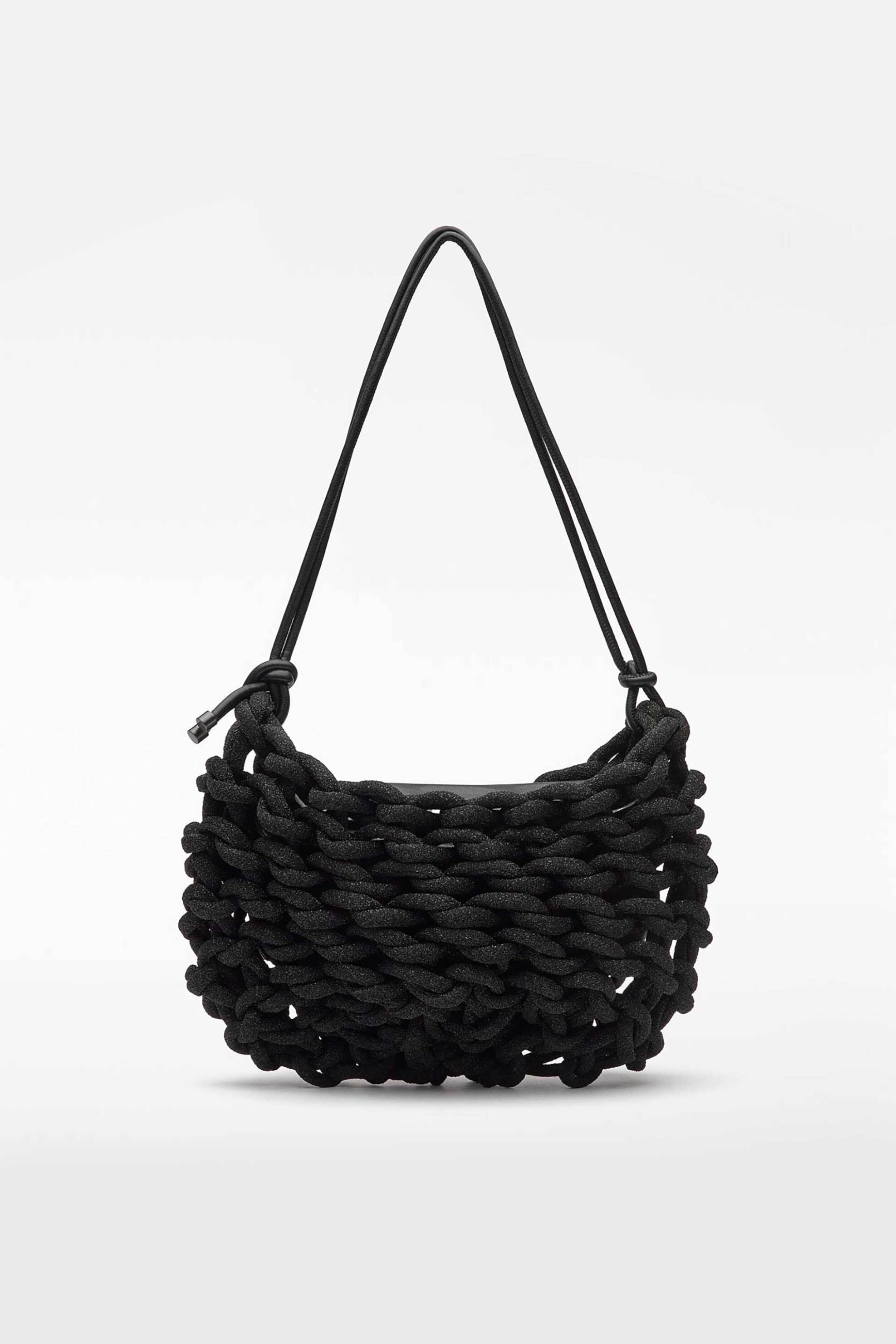 Adolfo Domínguez γυναικεία τσάντα ώμου με πλεκτό σχέδιο - 212361838 Μαύρο