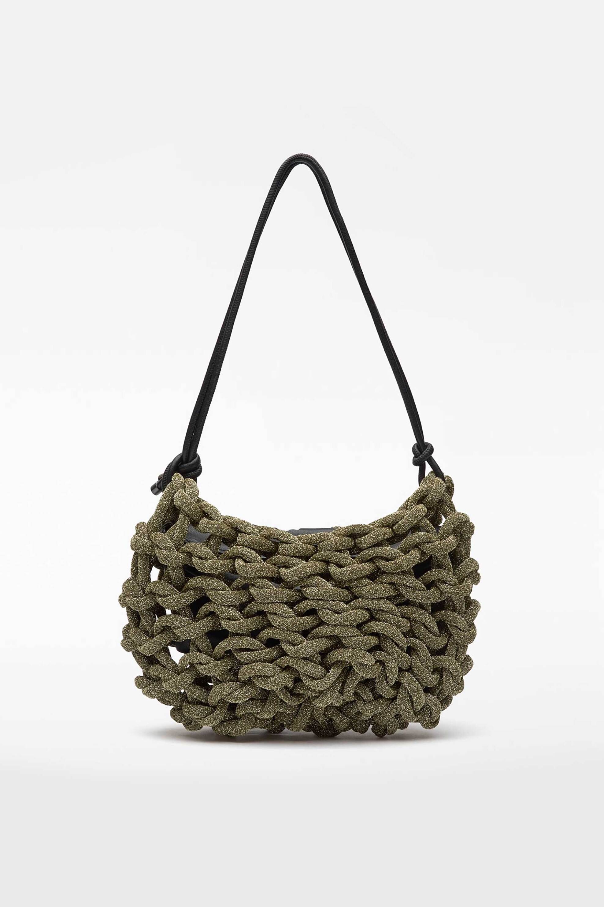 Adolfo Domínguez γυναικεία τσάντα ώμου με πλεκτό σχέδιο - 212361838 Πράσινο Ανοιχτό