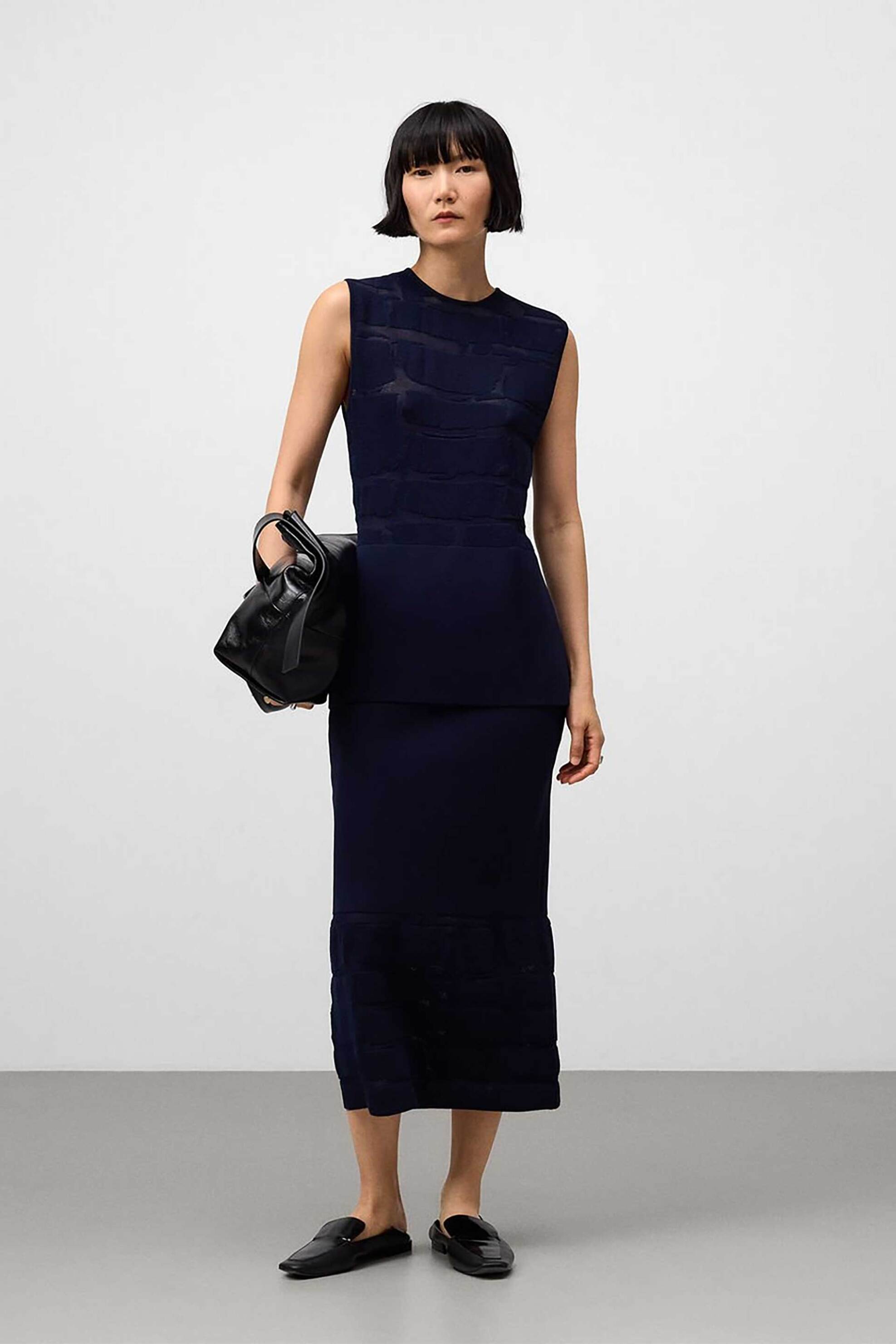 Adolfo Domínguez γυναικεία midi φούστα με σχέδιο στο τελείωμα - 242031222 Σκούρο Μπλε