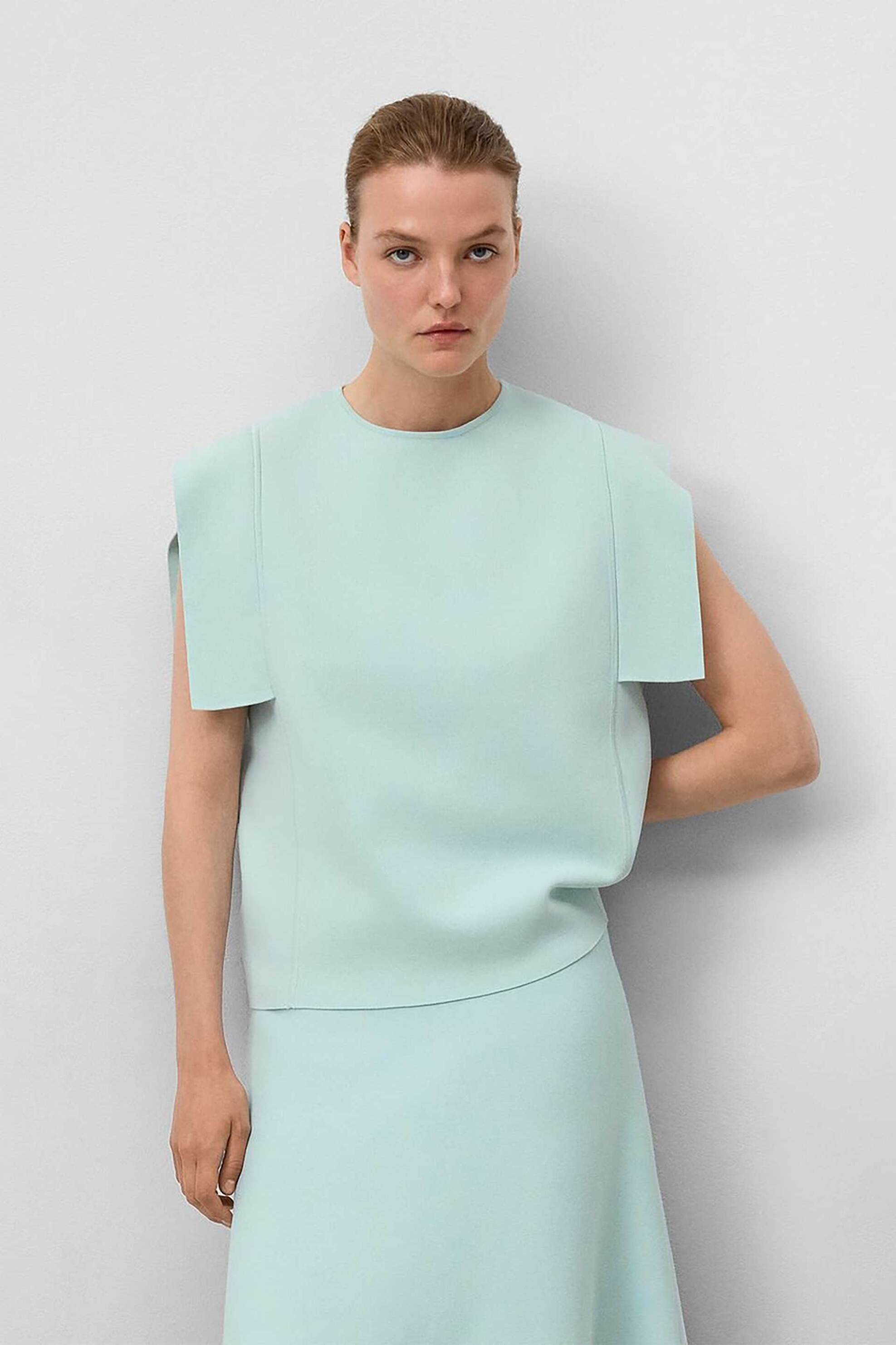 Adolfo Domínguez γυναικεία αμάνικη πλεκτή μπλούζα - 253021651 Γαλάζιο