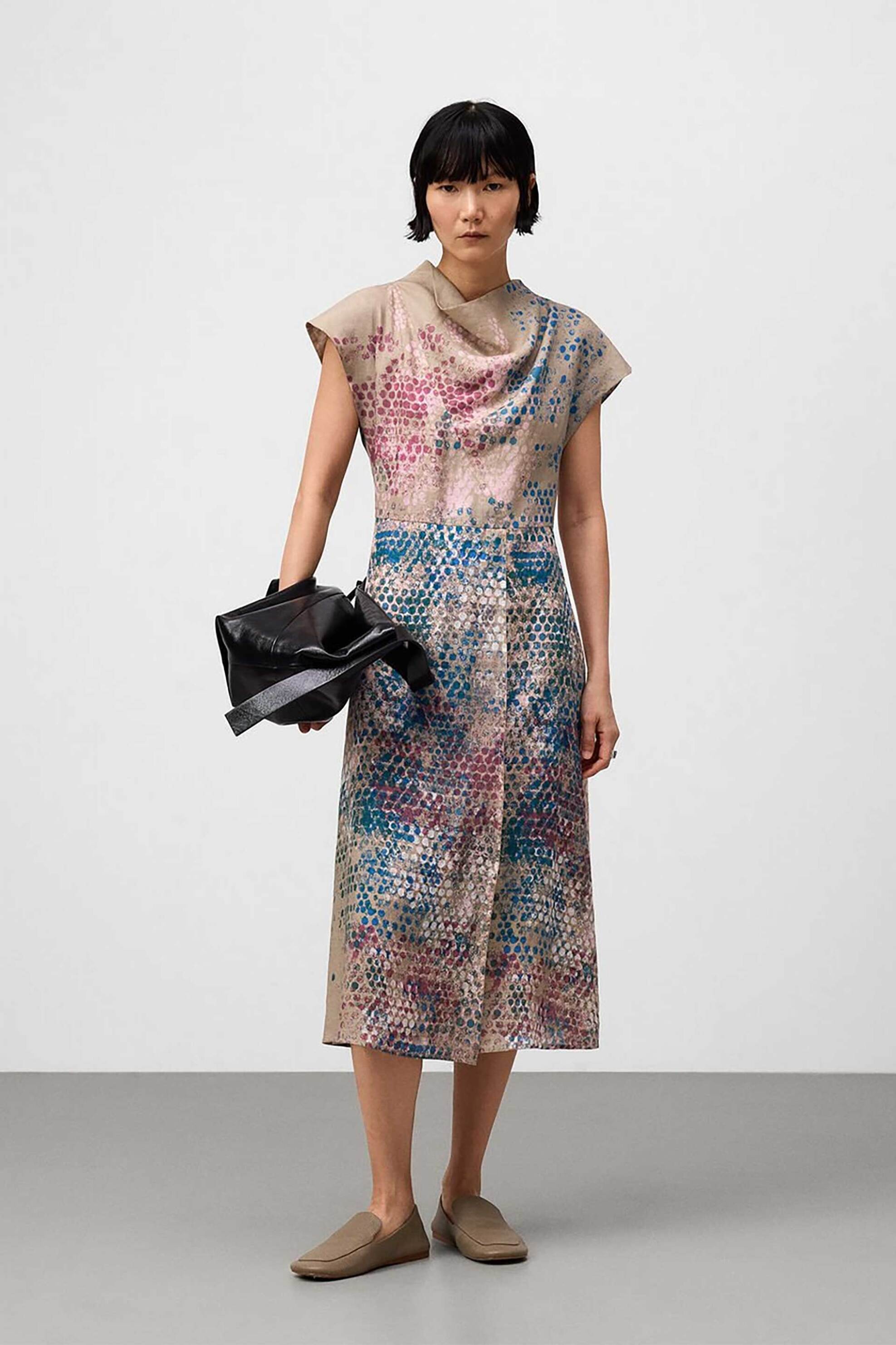 Adolfo Domínguez γυναικείο midi φόρεμα με all-over print - 291041347 Πολύχρωμο