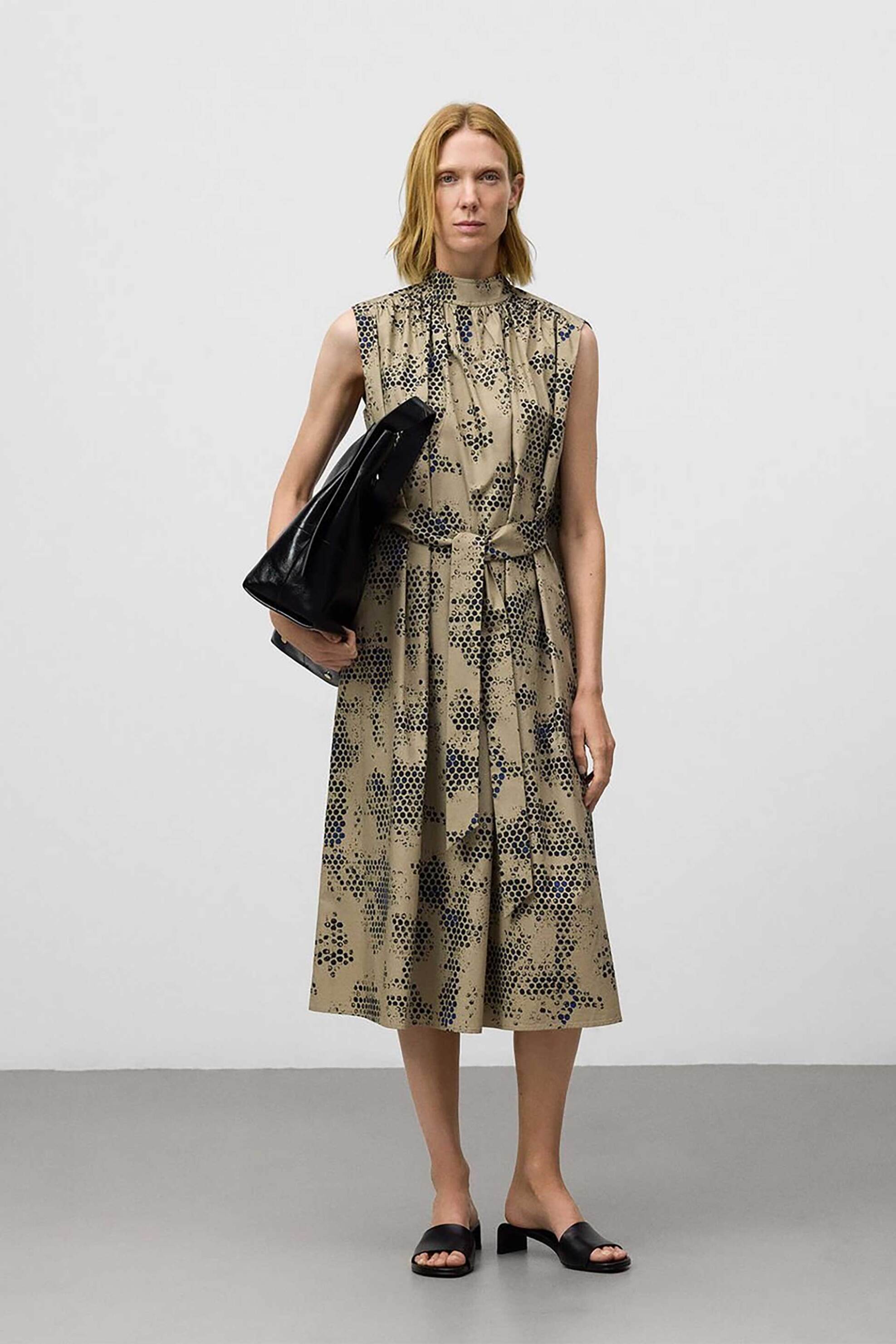 Adolfo Domínguez γυναικείο midi φόρεμα με all-over print - 292061079 Εκρού