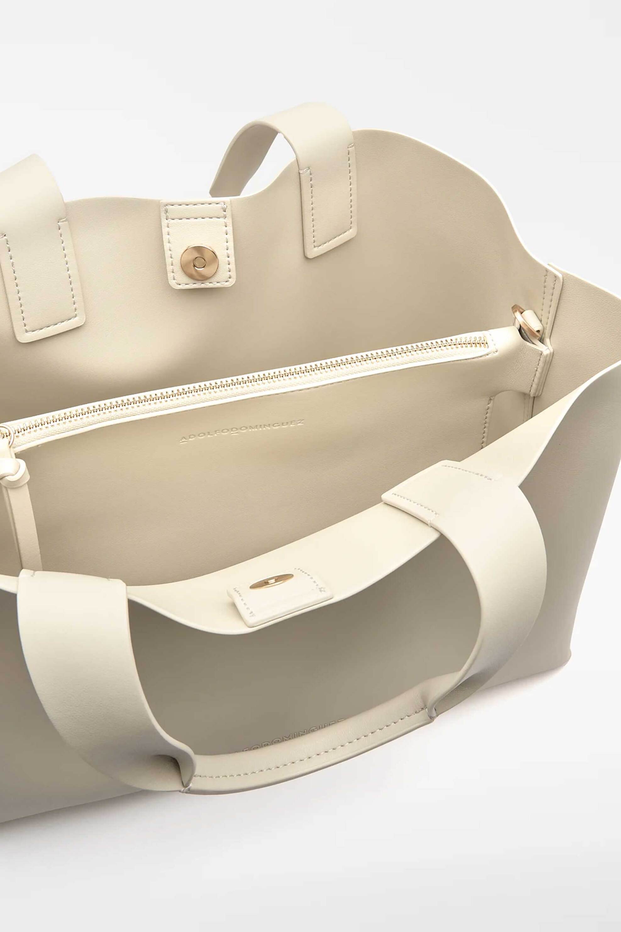 Adolfo Domínguez γυναικεία τσάντα shopper μονόχρωμη "Mica" - 212031038 Εκρού φωτογραφία