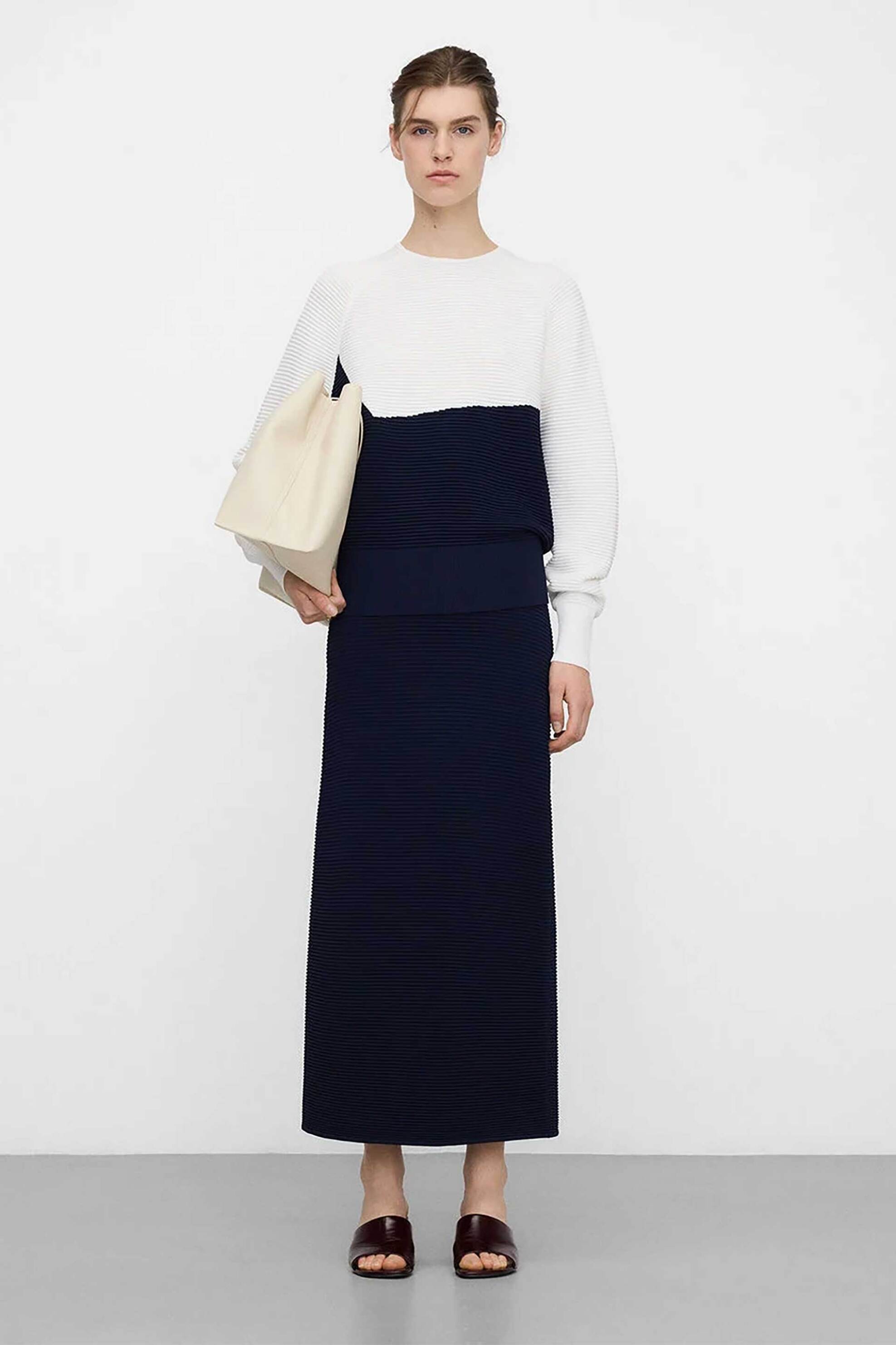 Adolfo Domínguez γυναικεία midi φούστα με πλεκτό σχέδιο pencil - 242021440 Μπλε