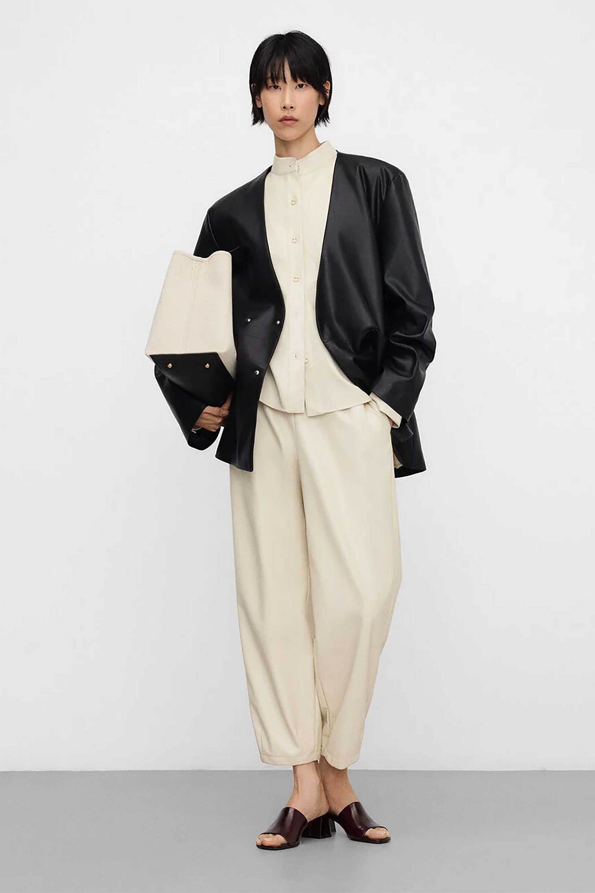 Adolfo Domínguez γυναικείο παντελόνι Barrel Fit - 269021141 Μπεζ