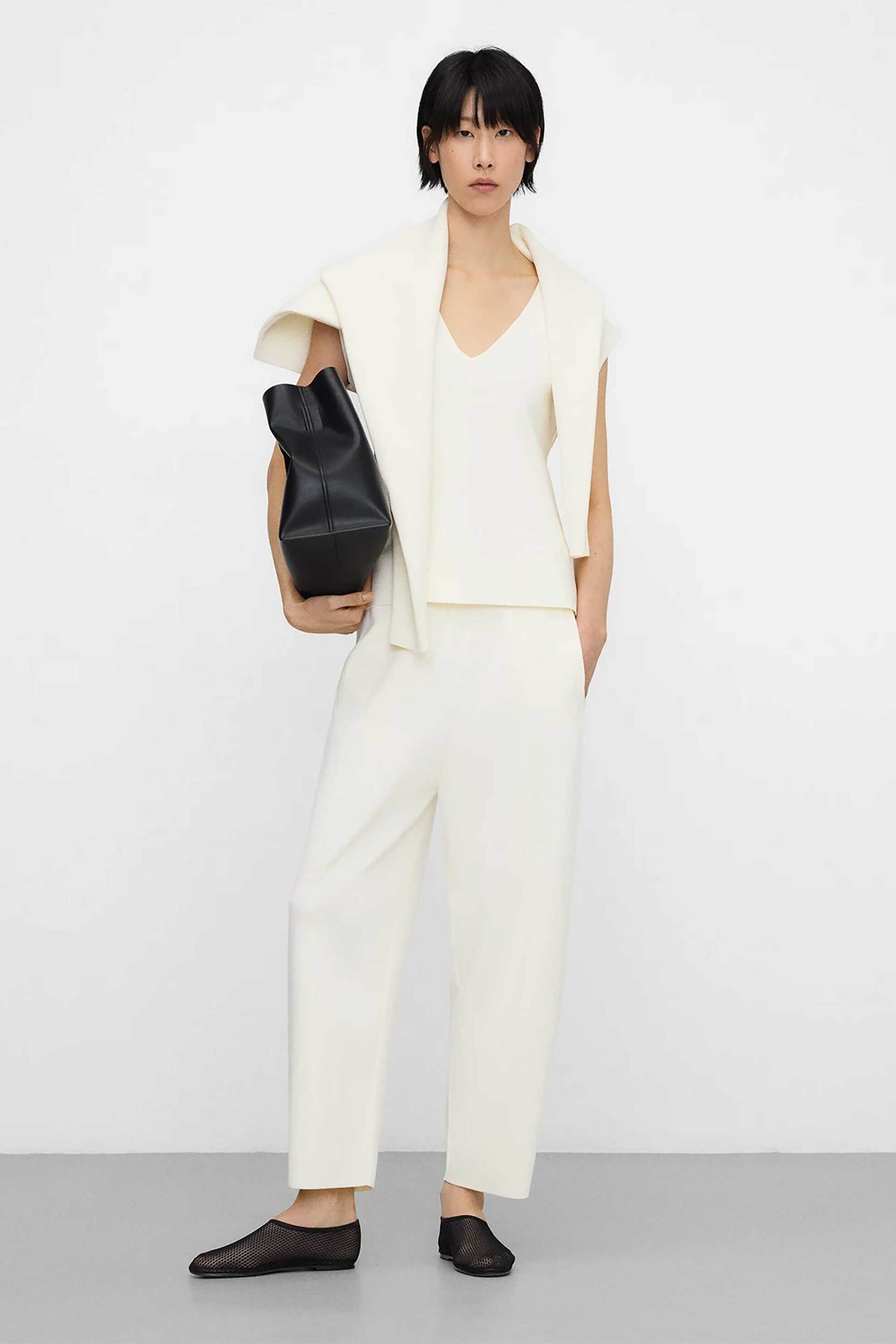 Adolfo Domínguez γυναικείο παντελόνι Barrel Fit - 269031074 Εκρού