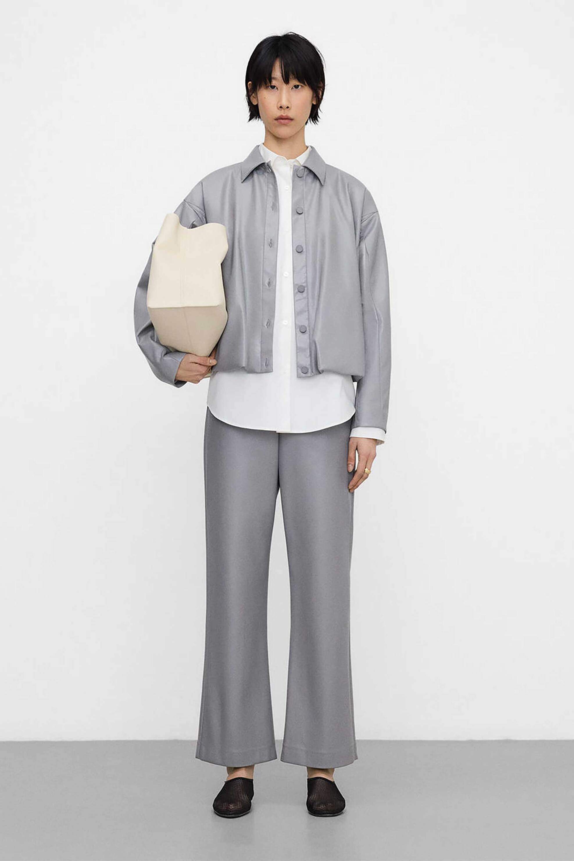 Adolfo Domínguez γυναικείο παντελόνι από faux δέρμα Relaxed Fit - 269052329 Γκρι