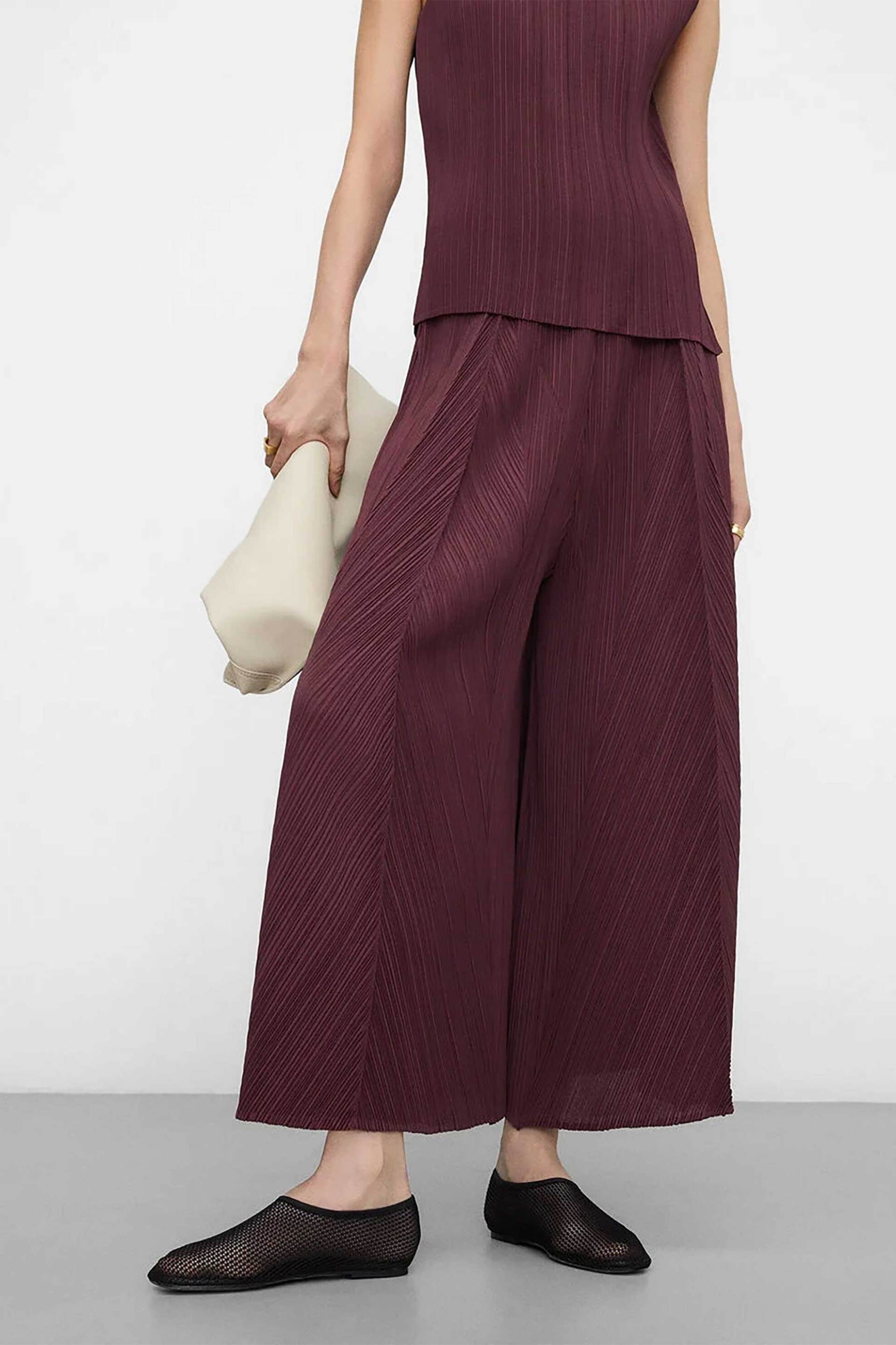 Adolfo Domínguez γυναικείο παντελόνι Relaxed Fit "Palazzo" - 269062341 Μοβ φωτογραφία