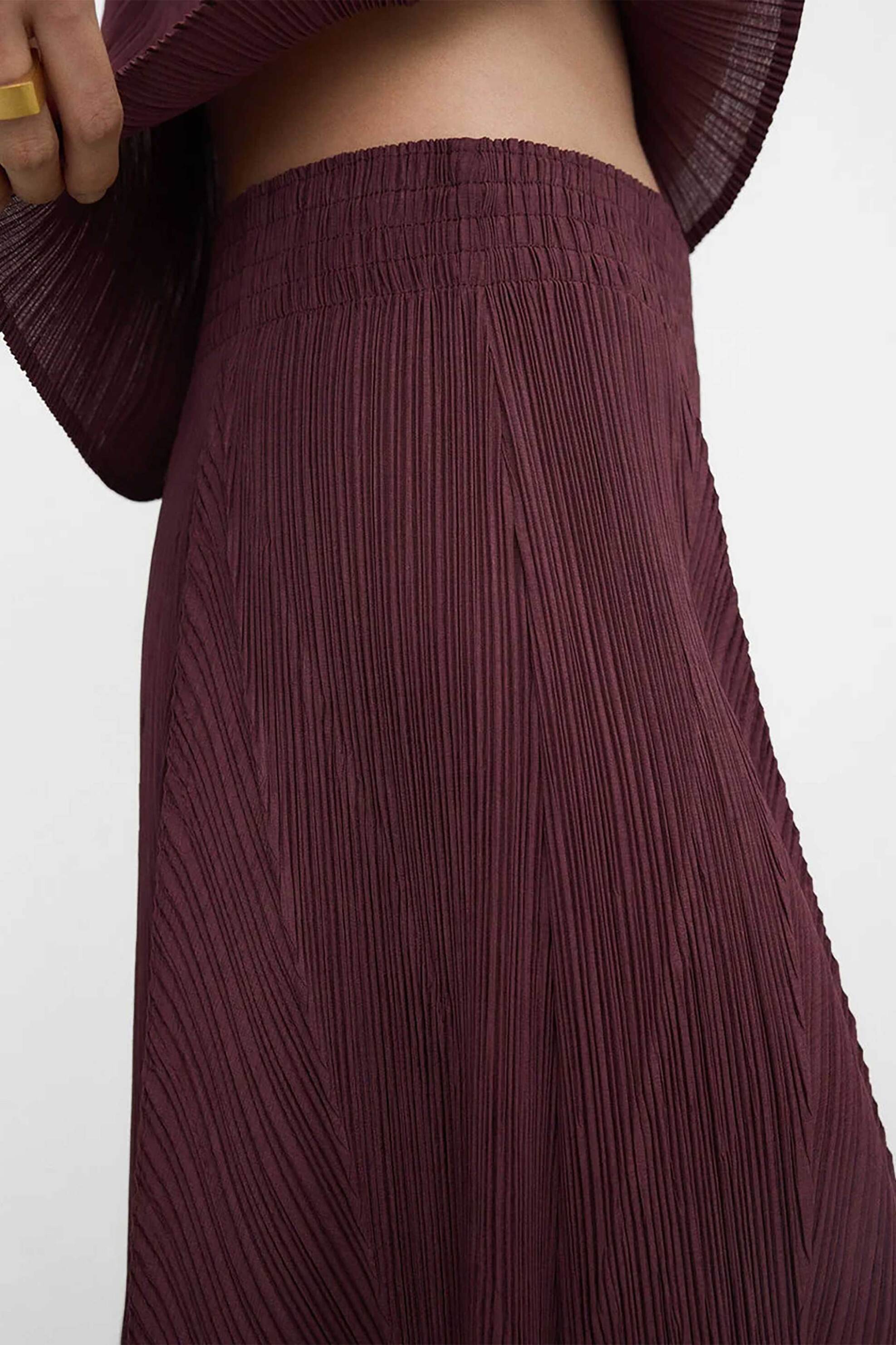 Adolfo Domínguez γυναικείο παντελόνι Relaxed Fit "Palazzo" - 269062341 Μοβ φωτογραφία