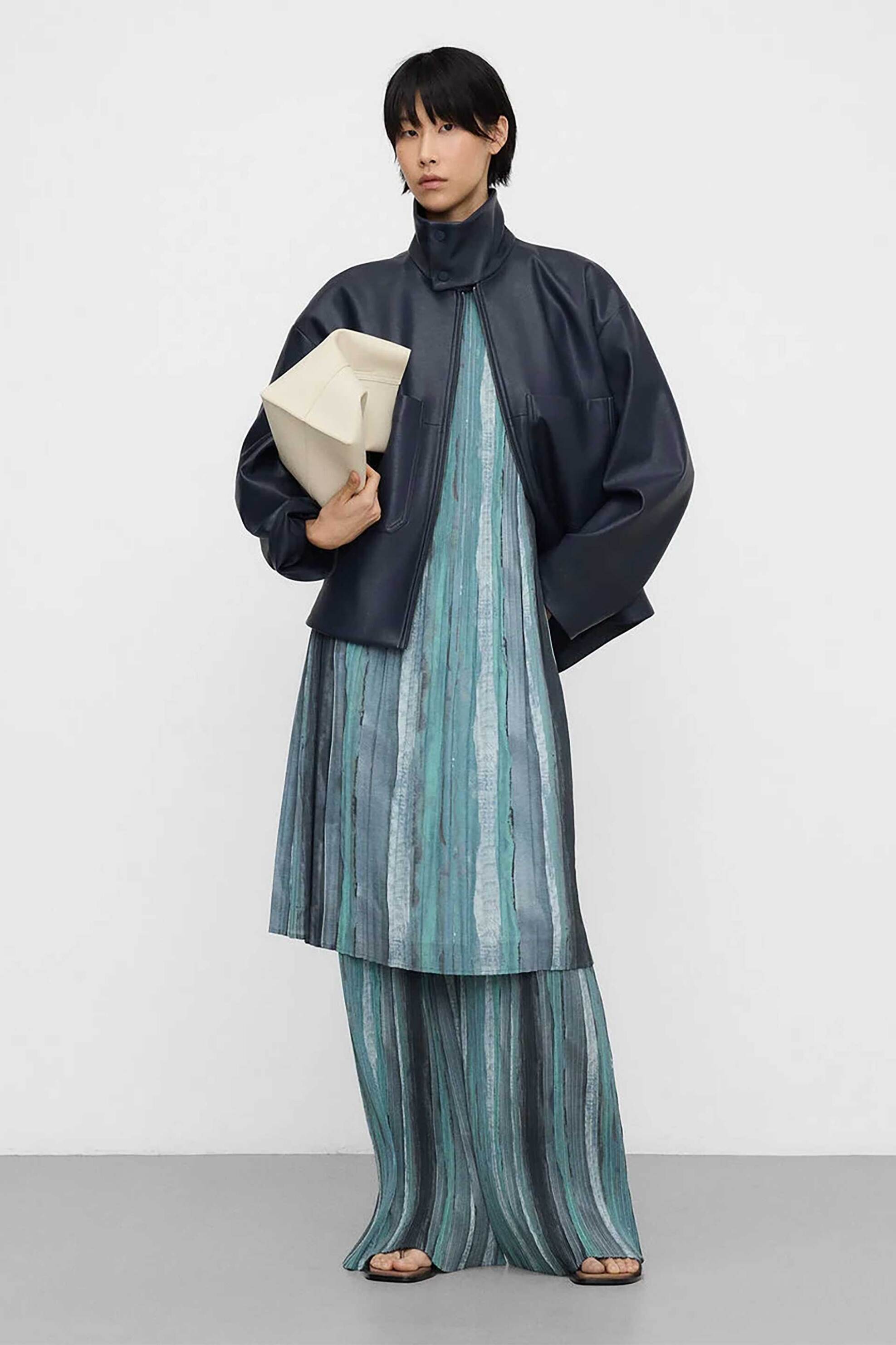 Adolfo Domínguez γυναικείο midi φόρεμα με ριγέ σχέδιο A-line - 292022305 Μπλε