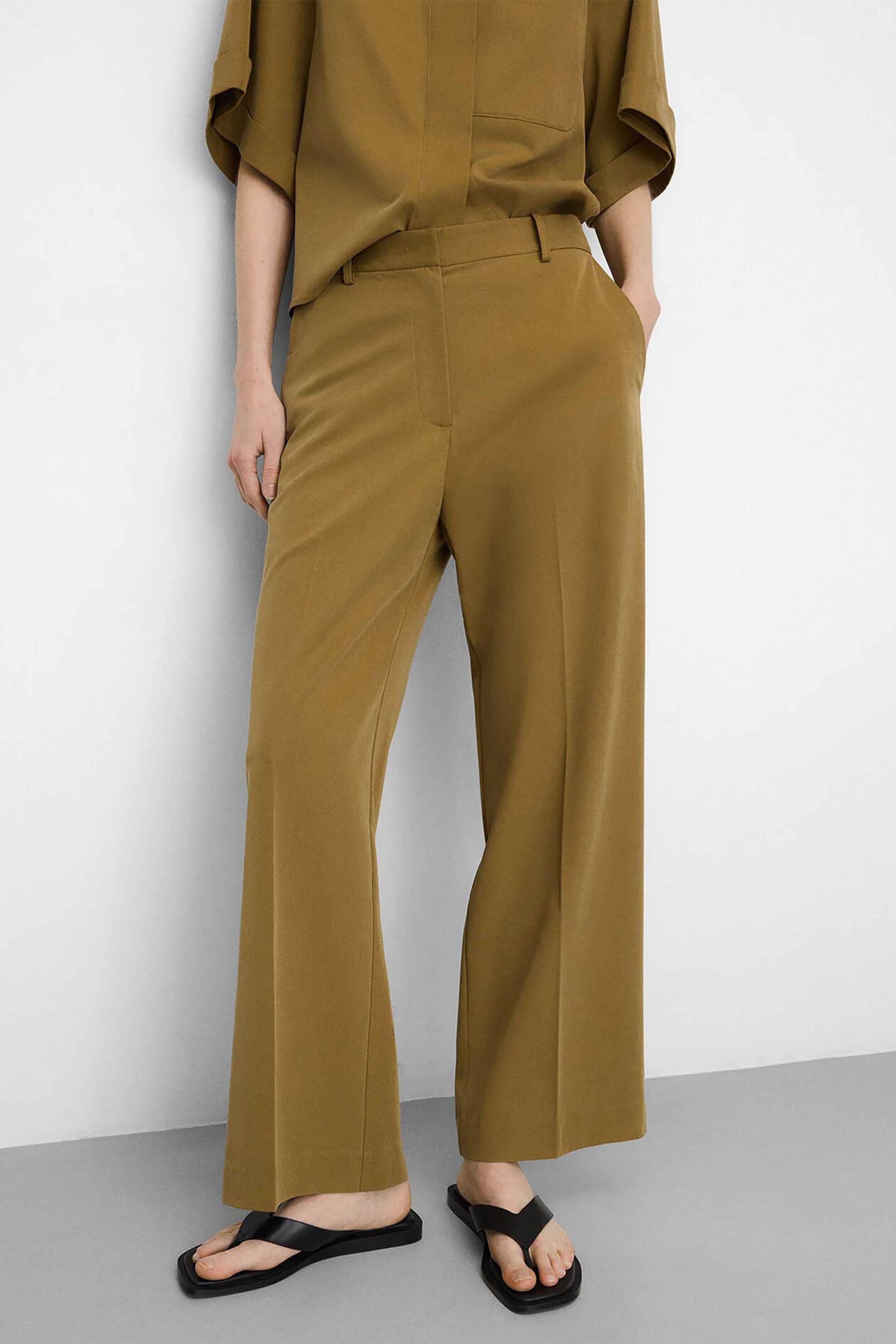 ADOLFO DOMINGUEZ Adolfo Domínguez γυναικείο παντελόνι Straight Fit - 268031739 Λαδί - 2