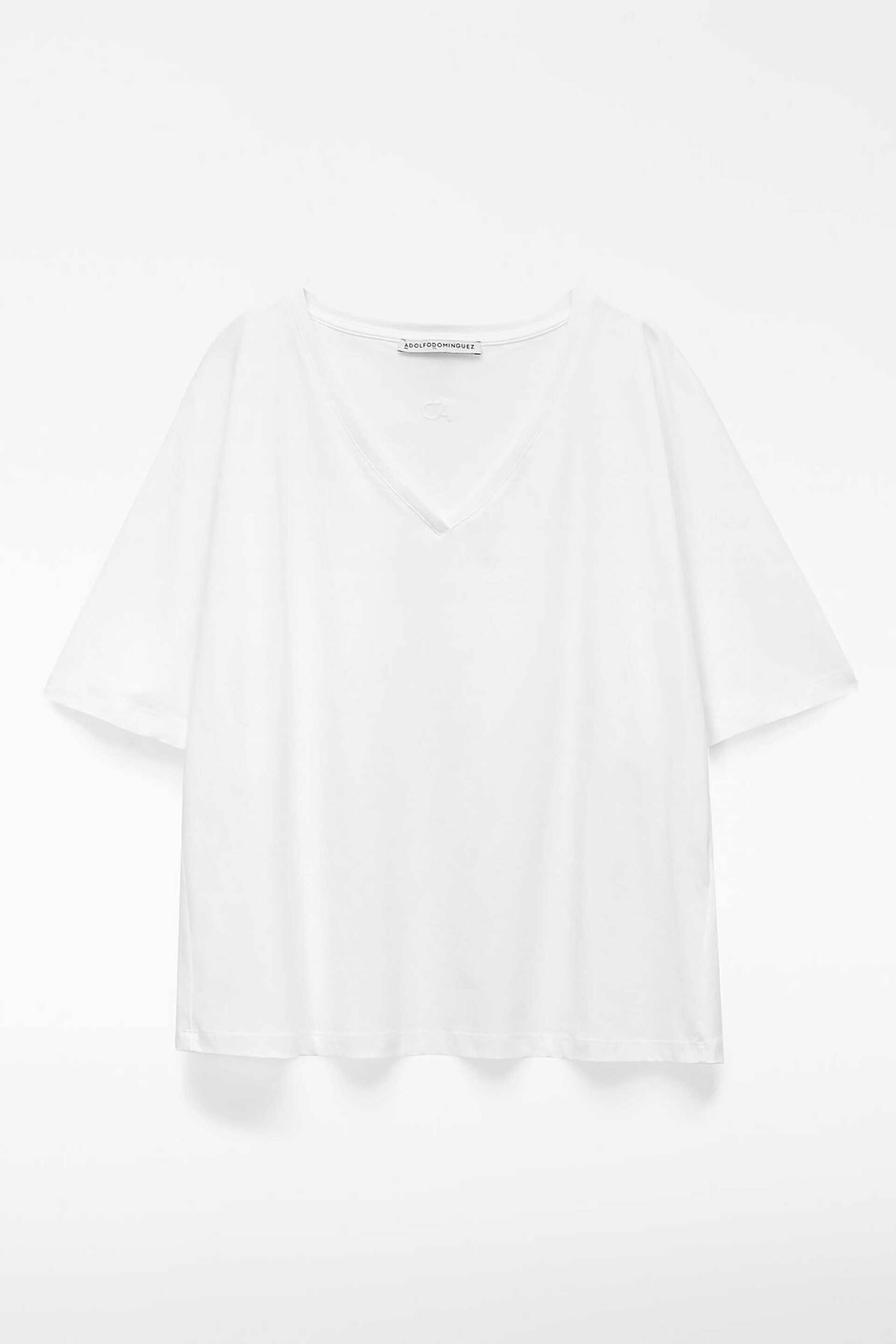 Adolfo Domínguez Γυναικείο Τ-Shirt με V Λαιμόκοψη - 272031782 Λευκό