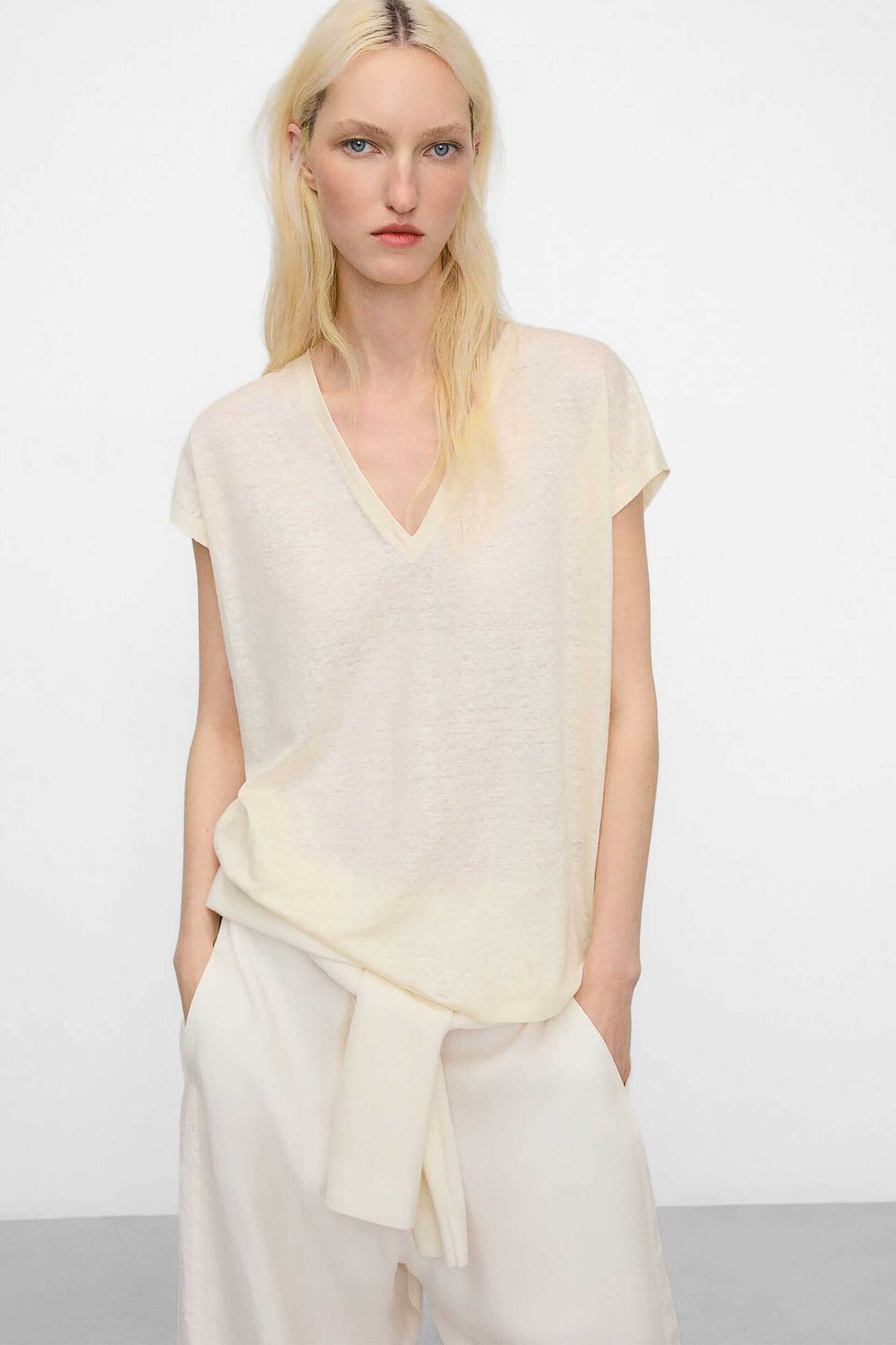 Adolfo Domínguez γυναικείο Τ-Shirt λινό - 272041783 Εκρού