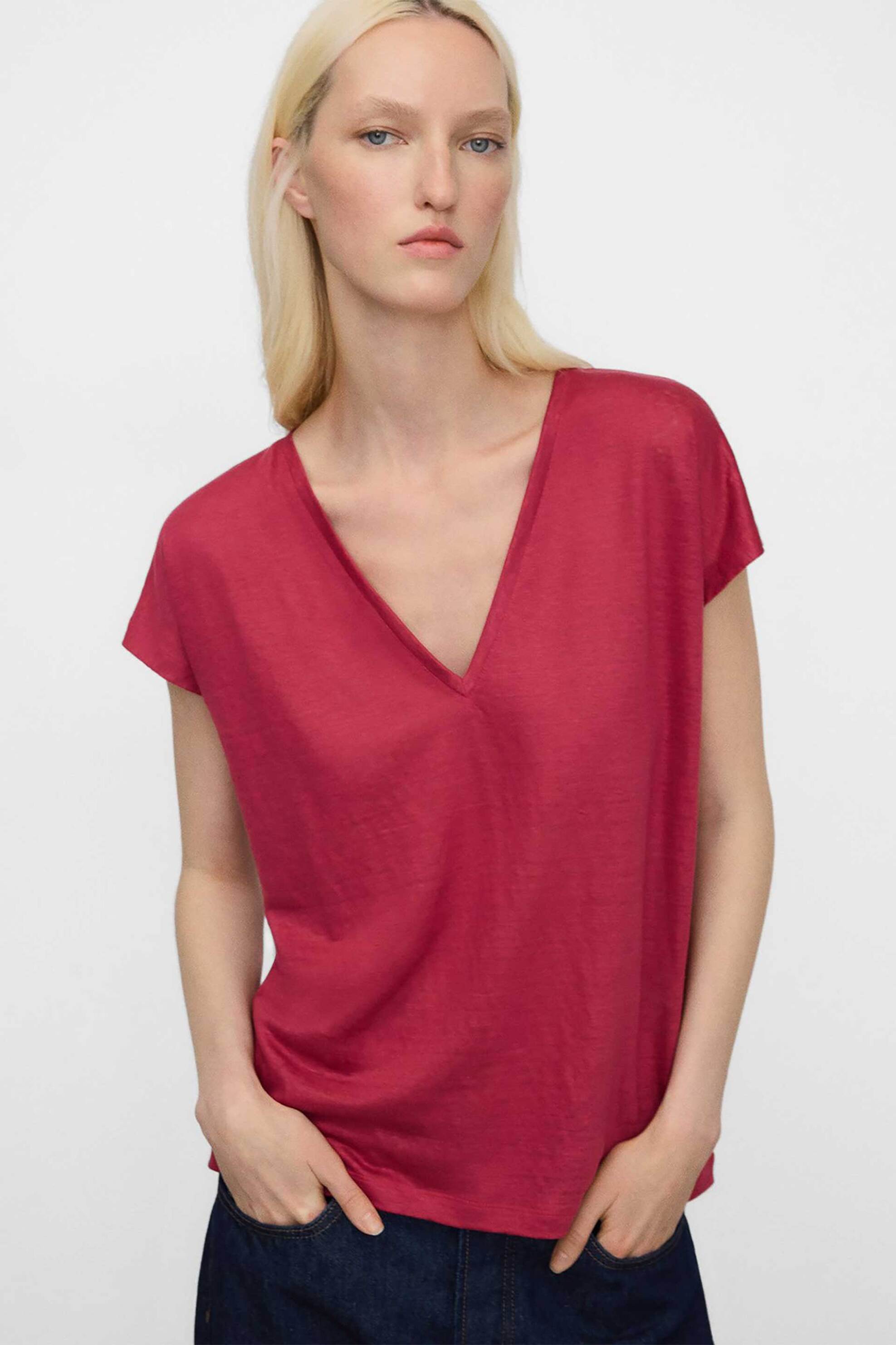 Adolfo Domínguez γυναικείο Τ-Shirt λινό - 272041783 Βυσσινί