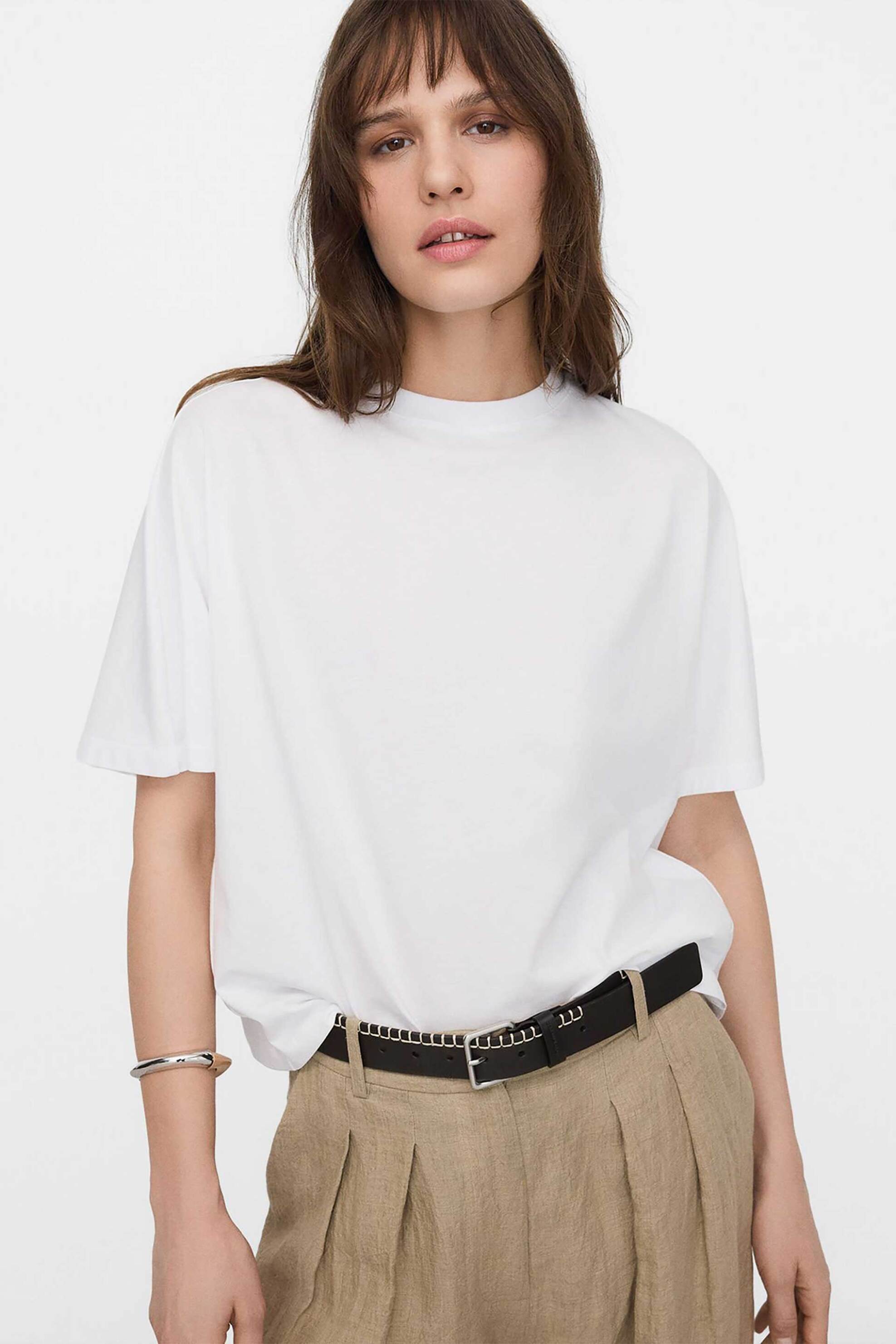 Adolfo Domínguez γυναικείο Τ-Shirt με στρογγυλή λαιμόκοψη - 272061781 Λευκό