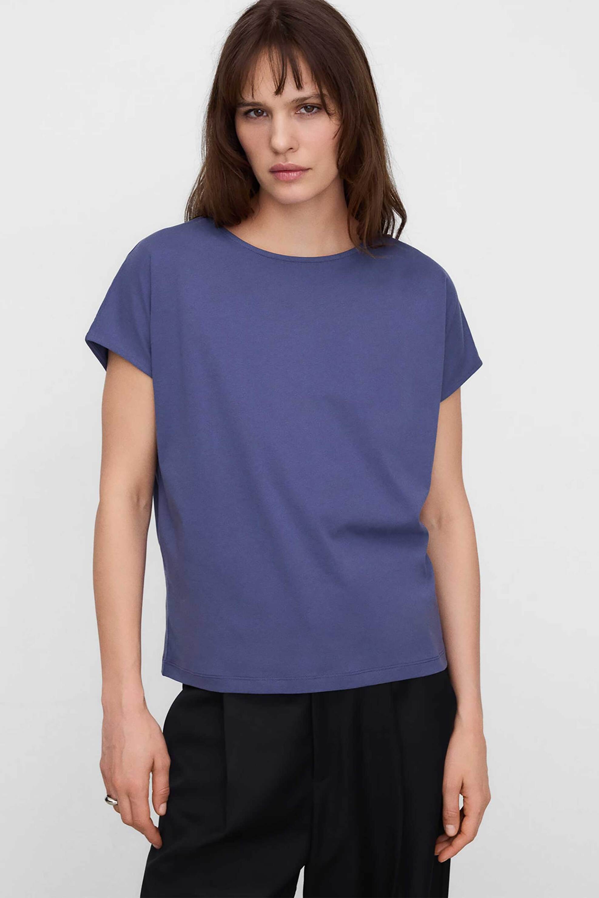 Adolfo Domínguez γυναικείο Τ-Shirt με boat λαιμόκοψη - 272072488 Μπλε