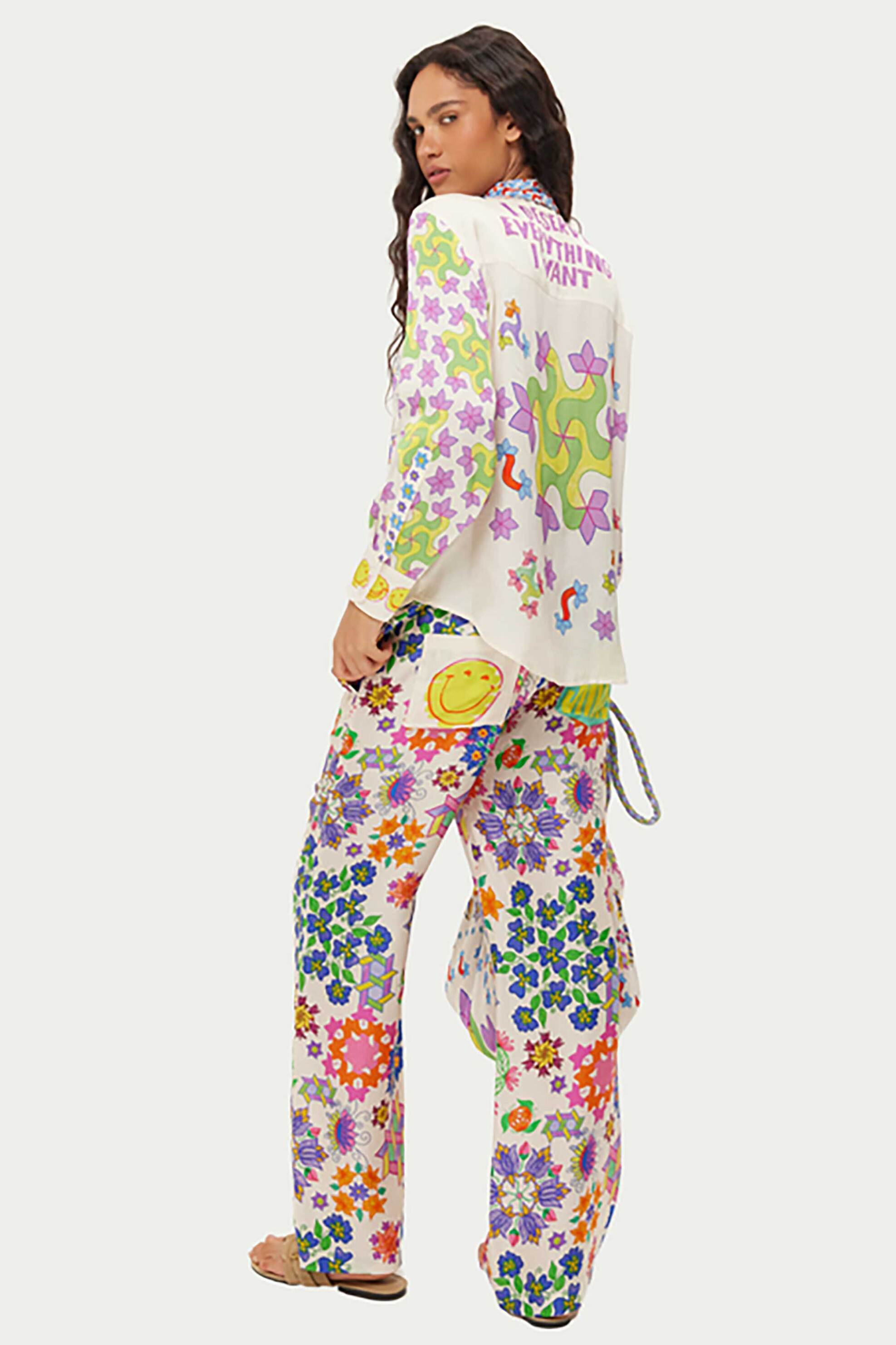 ME369 γυναικεία παντελόνα με print "Bailey Markers" - 15802/SS26 Πολύχρωμο φωτογραφία