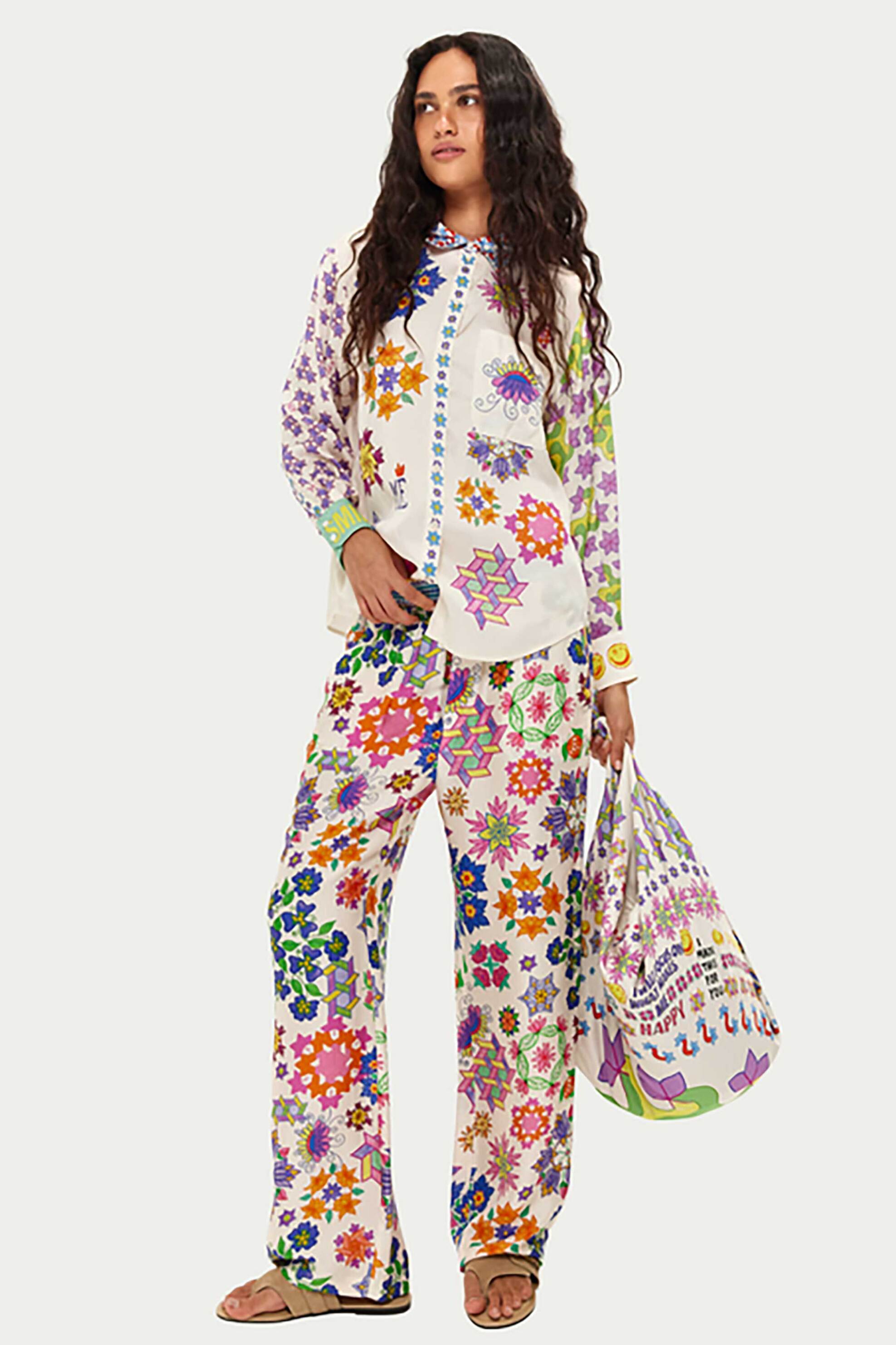 ME369 ME369 γυναικείο πουκάμισο με print "Isabel Markers" - 31200/SS26 Πολύχρωμο